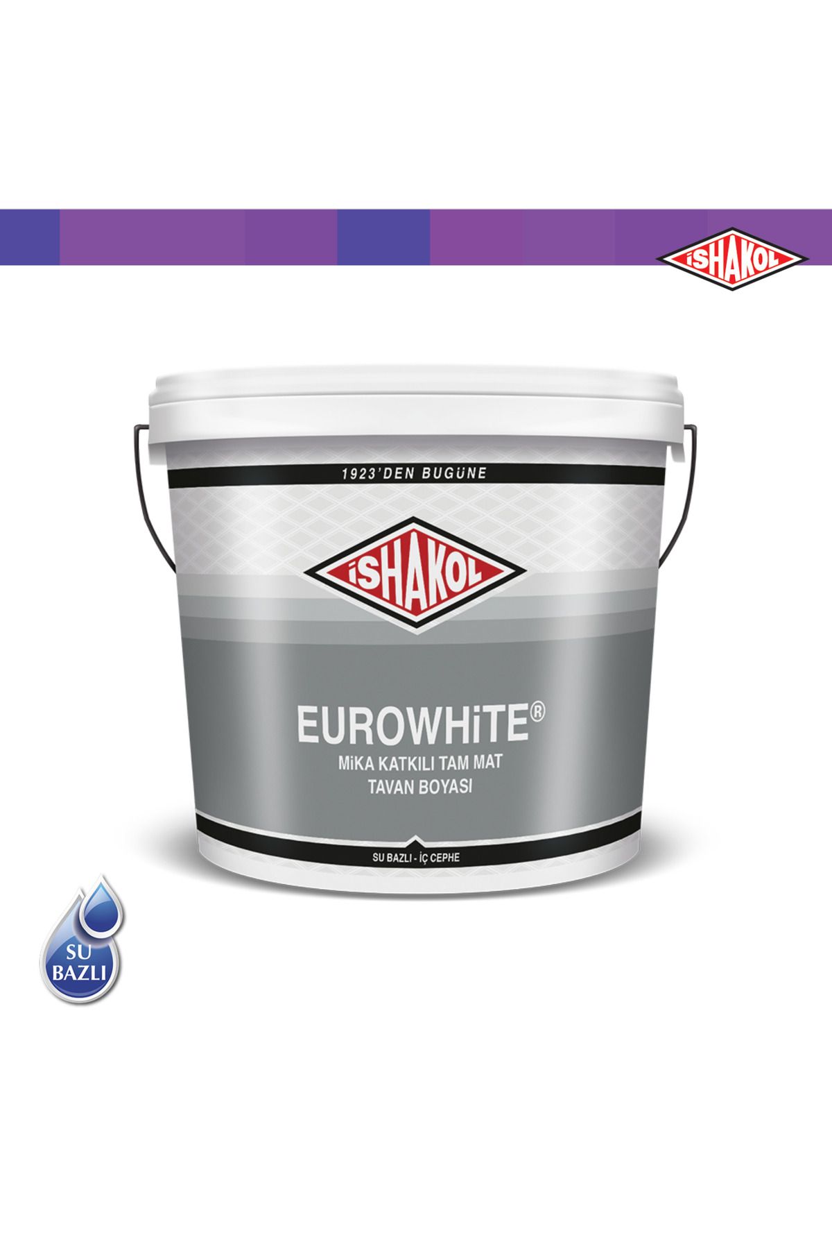 İshakol Eurowhite Mika Katkılı Tam Mat Tavan Boyası-beyaz