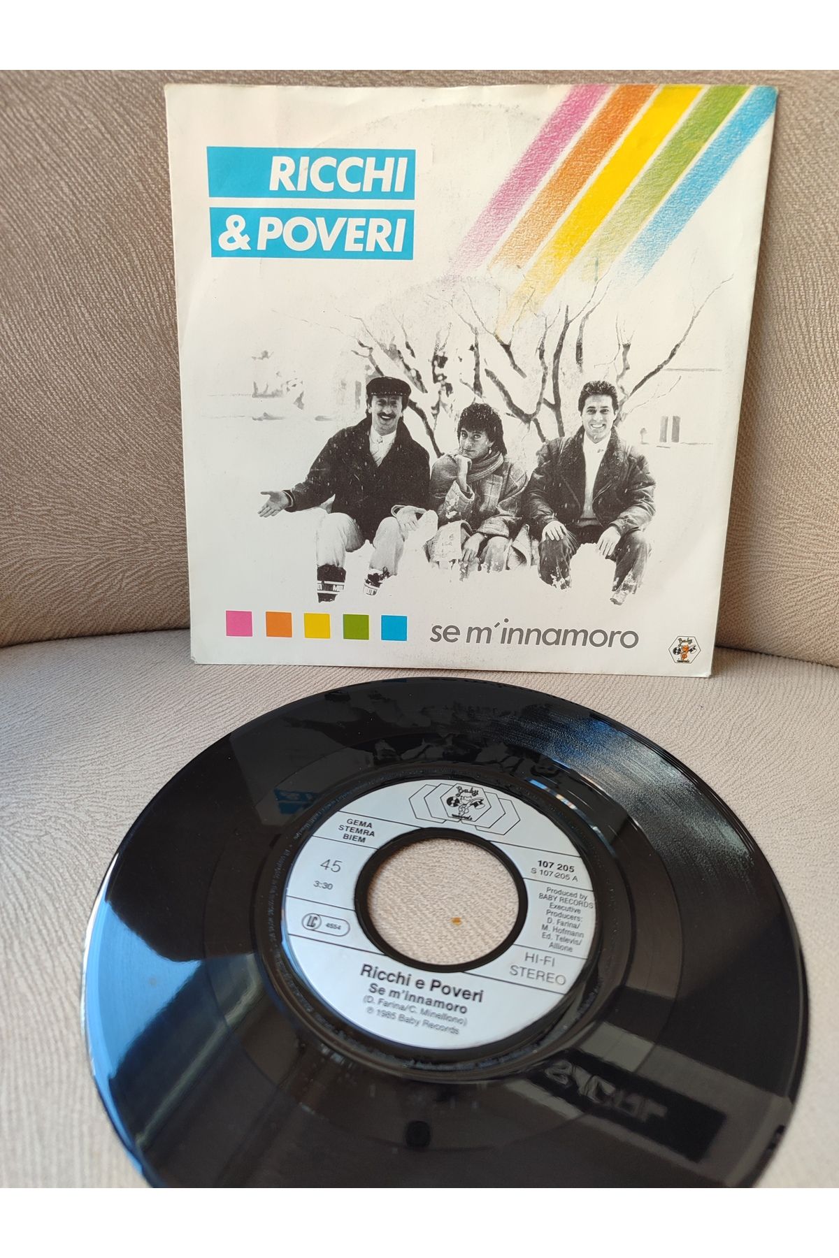 Plakperest RICCHI & POVERI - Se M’innamoro - 1985 Almanya Basım 45lik Plak 2.EL