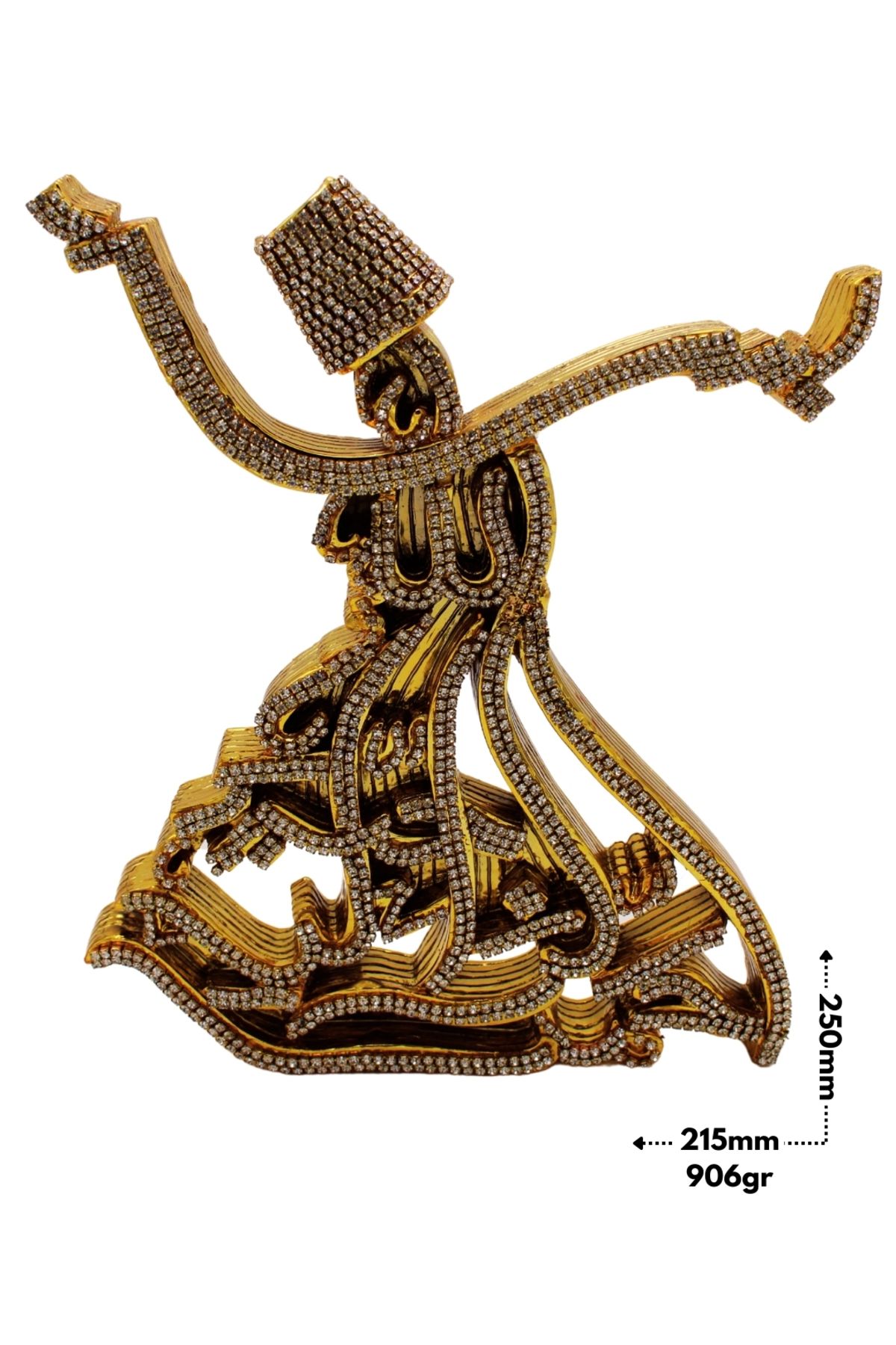 My Real Kutulu Semazen Model Hediyelik Metal Biblo Gold Rengi