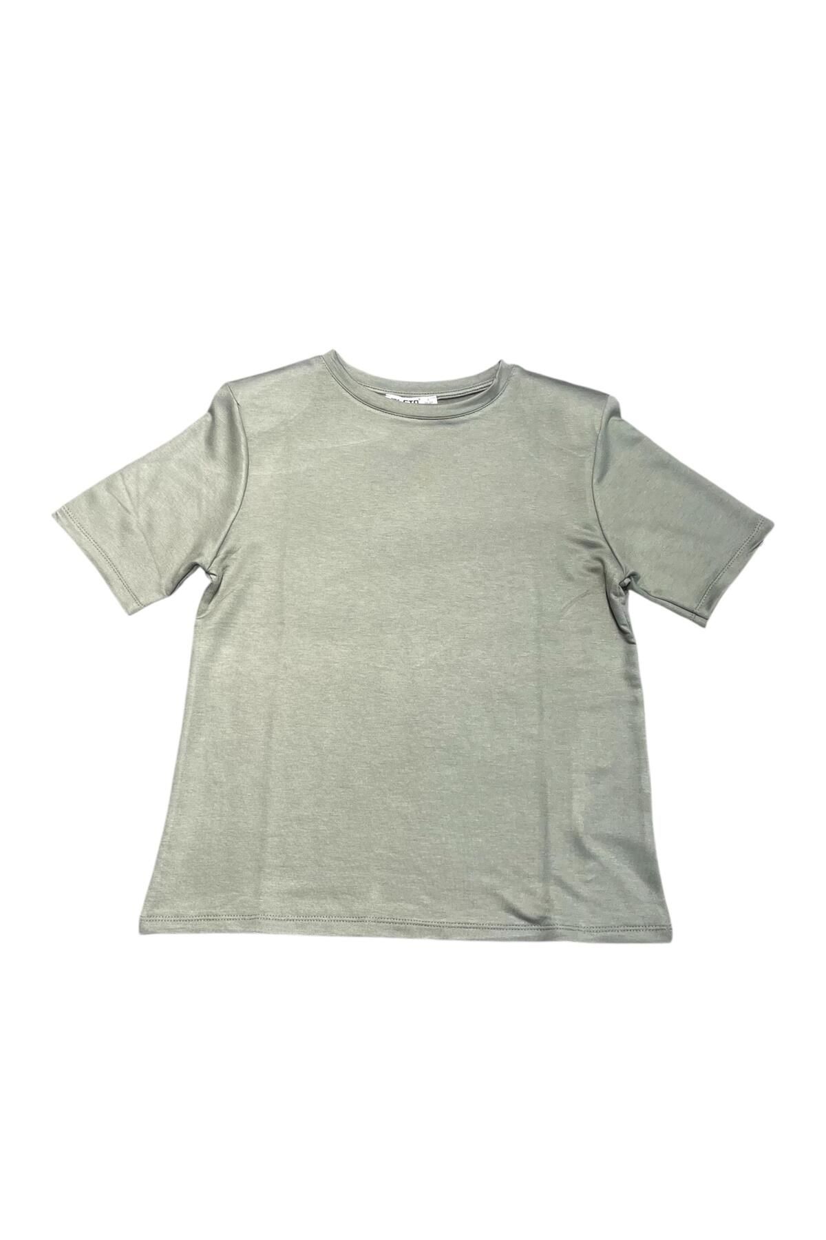 Ctn Kadın Şık Bisiklet Yaka Modal T-Shirt