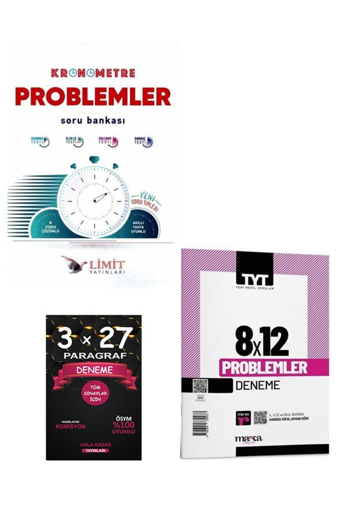 Anla Kazan Yayınları Limit Yayınları Kronometre Problemler Soru Bankası+Marka Yayınları TYT Problemler 8 x 12 Deneme