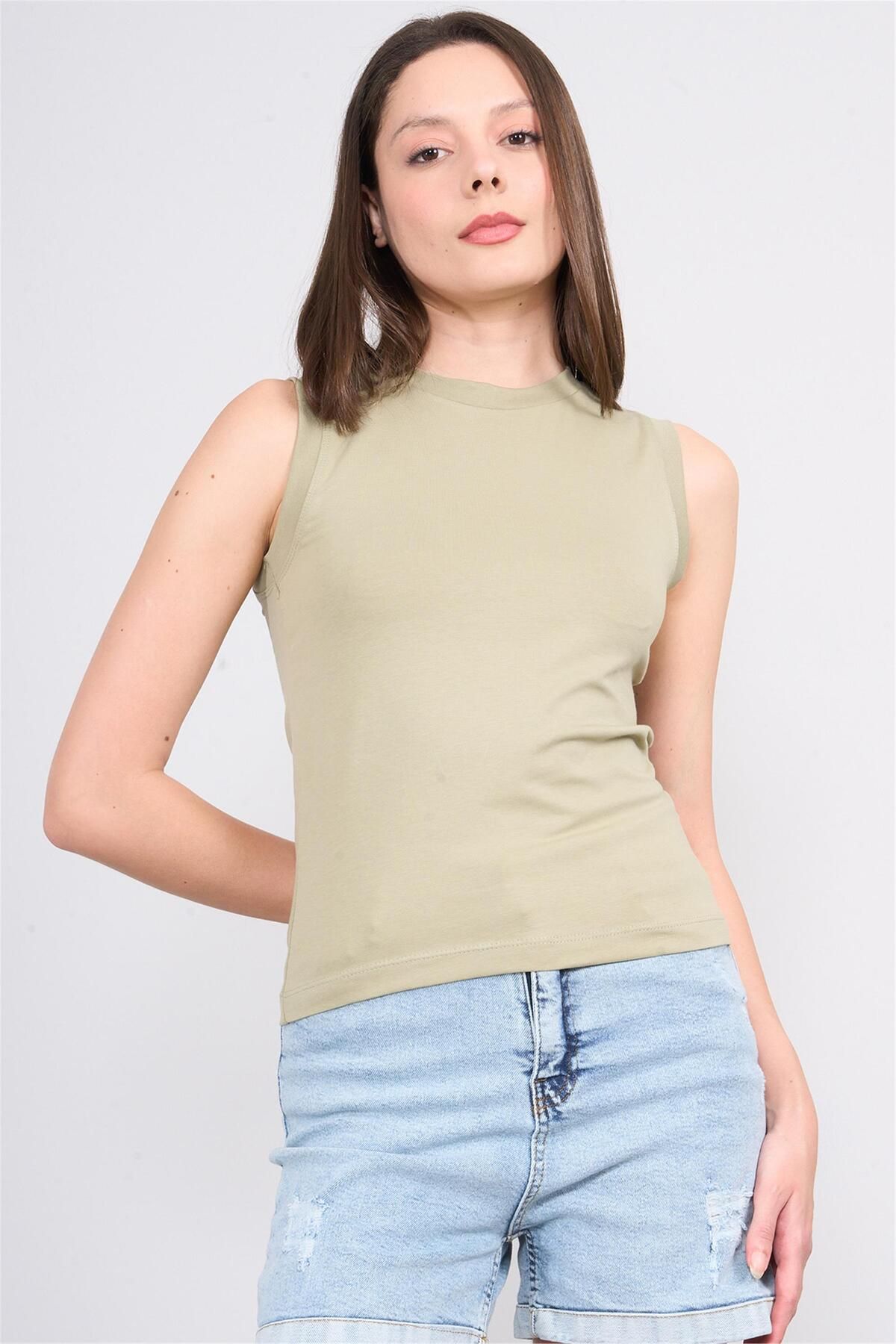 FİTHİT Çetinkaya Fithit 8507 Bisiklet Yaka Sıfır Kol 30/1 Süprem Atlet Olive