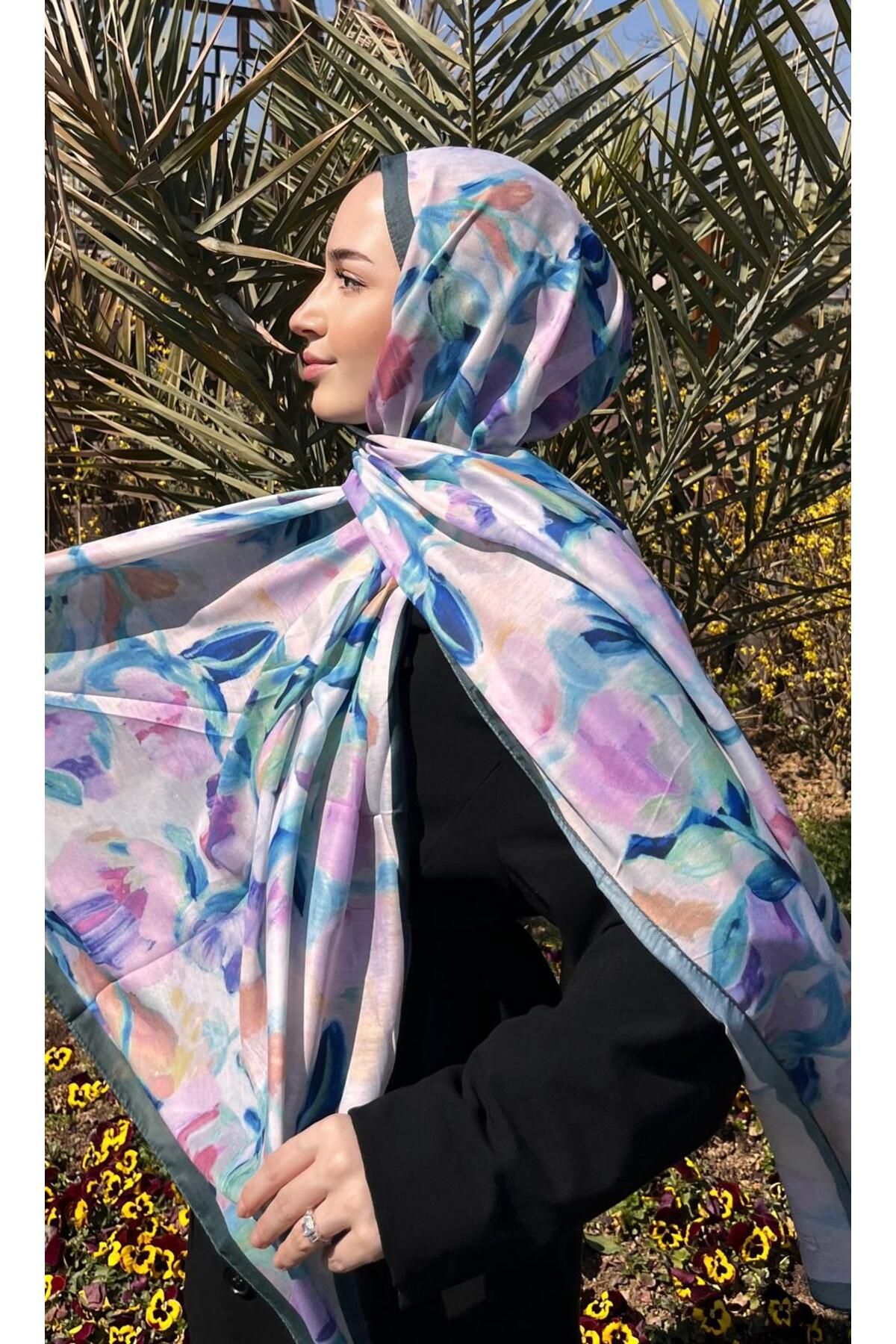 başörtü dükkanı FLORAL BRUSH ŞAL
