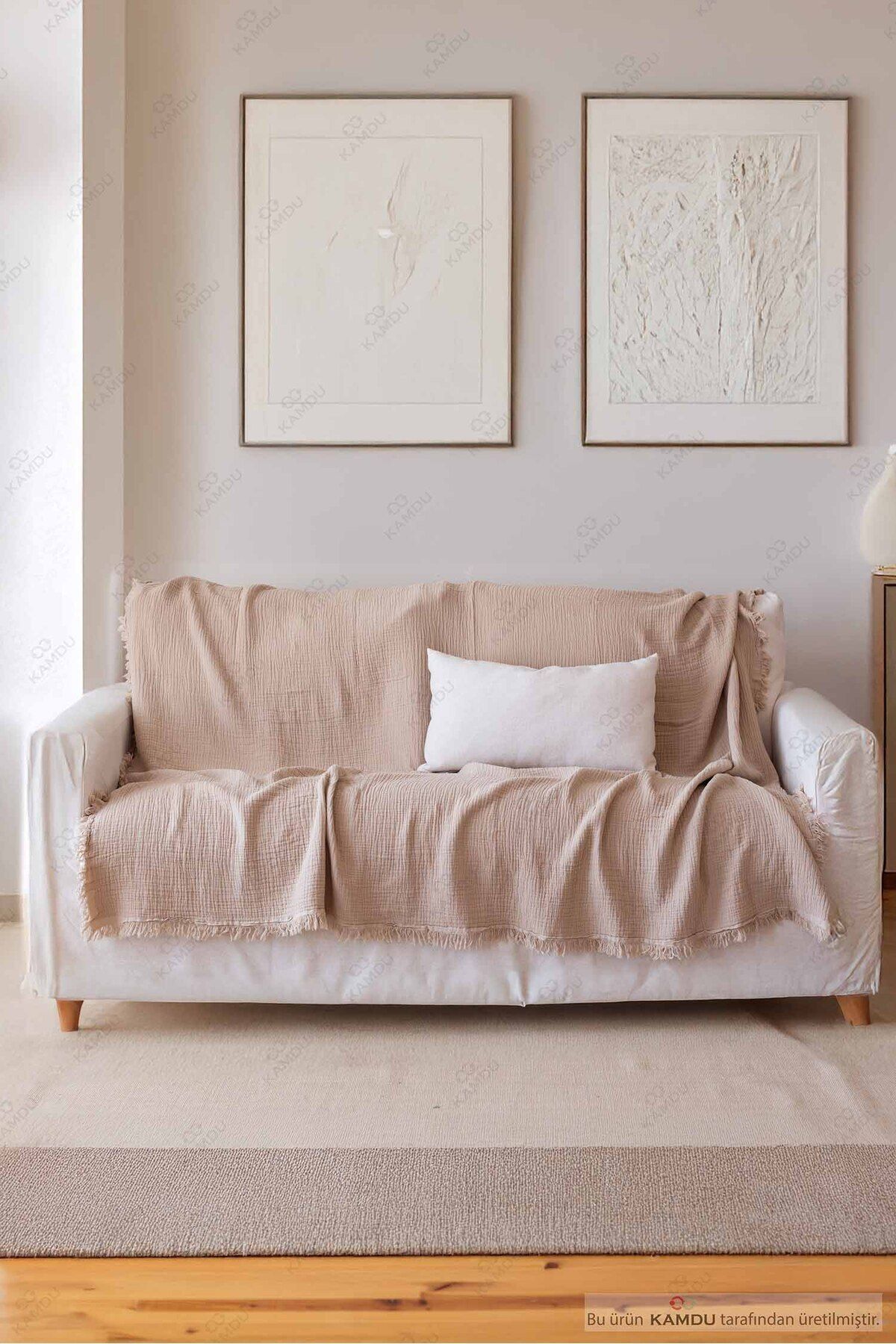 CASMAYA 160x200cm Lüks Koltuk Örtüsü, %100 Müslin Pamuk Koltuk Örtüsü, Çok Amaçlı Örtü,