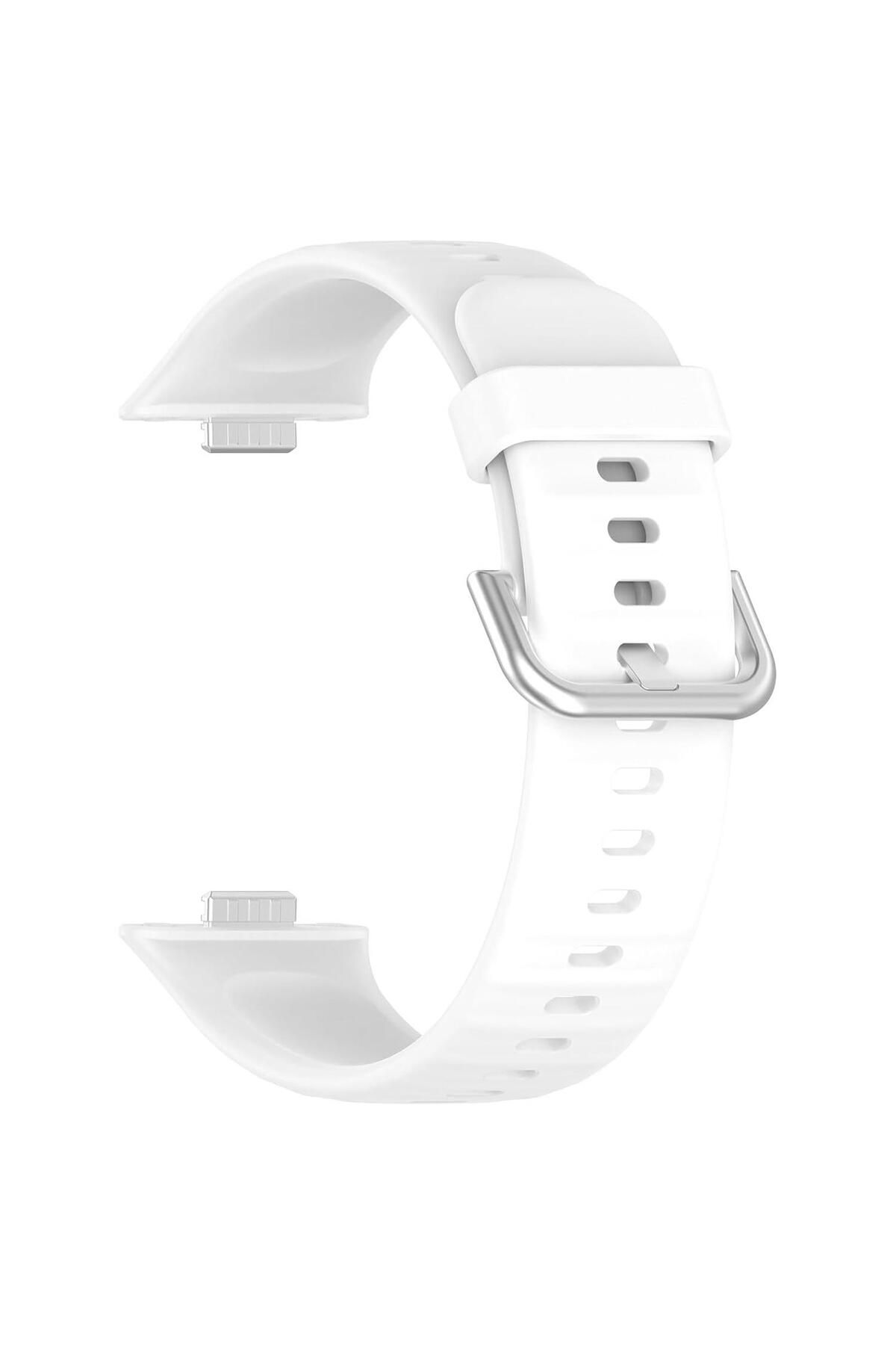 Microsonic Huawei Watch Fit 4 Kordon, Silicone Sport Band Beyaz