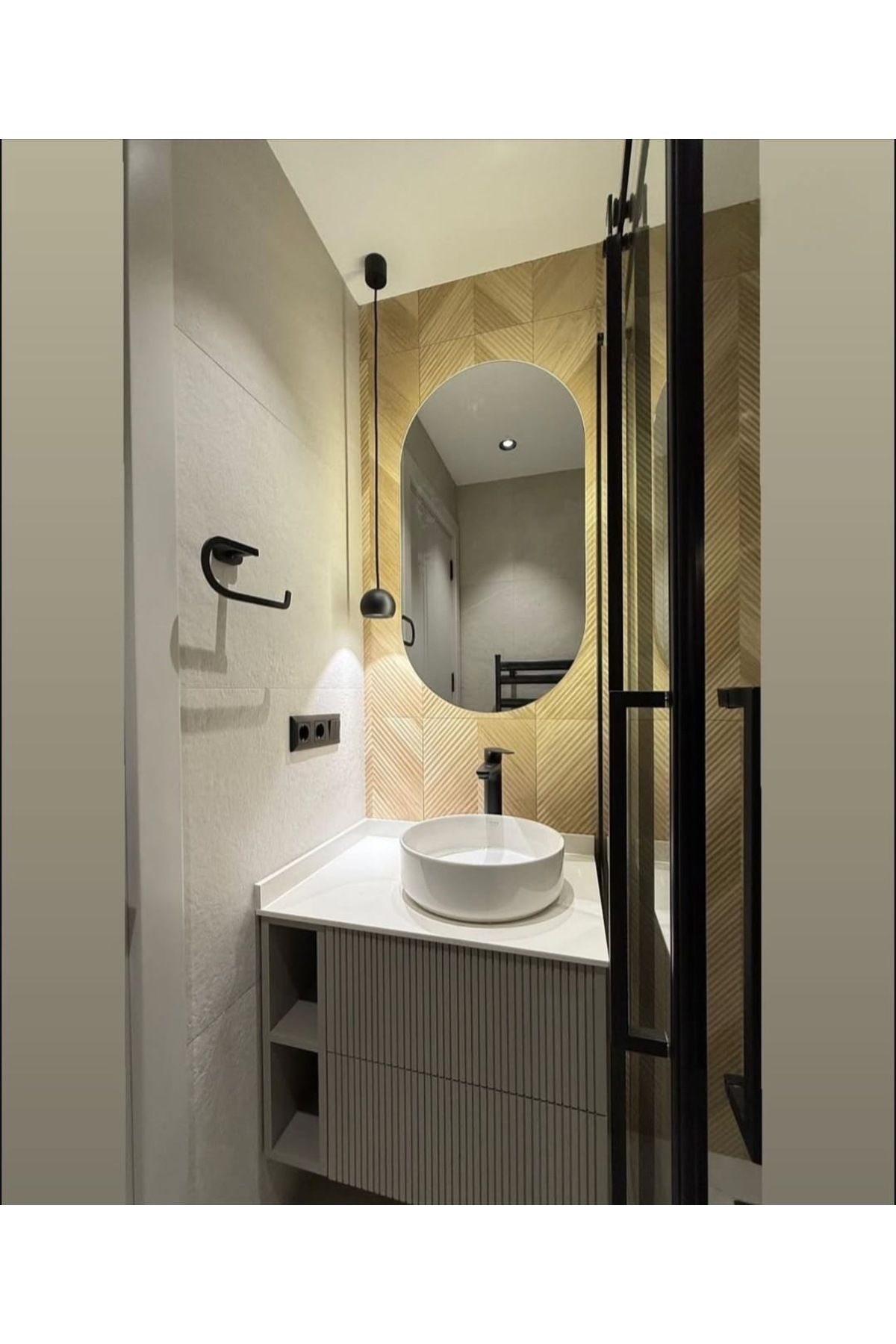 Home Oval kesim ledli Banyo tuvalet ayna