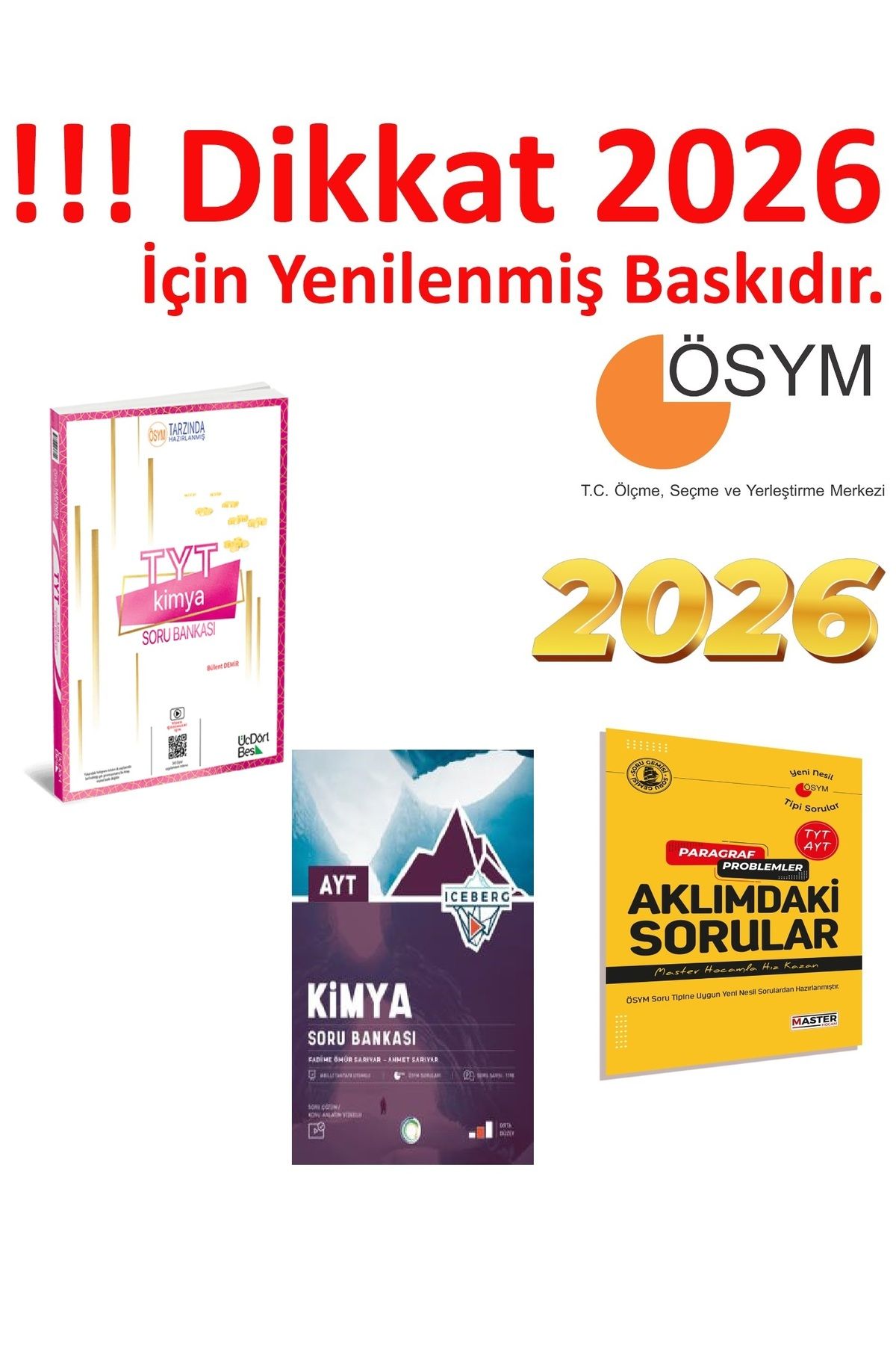 Üç Dört Beş Yayıncılık Üç Dört Beş Yayıncılık TYT Kimya Soru Bankası & Okyanus Yayıncılık AYT İceberg Kimya Soru Bankası