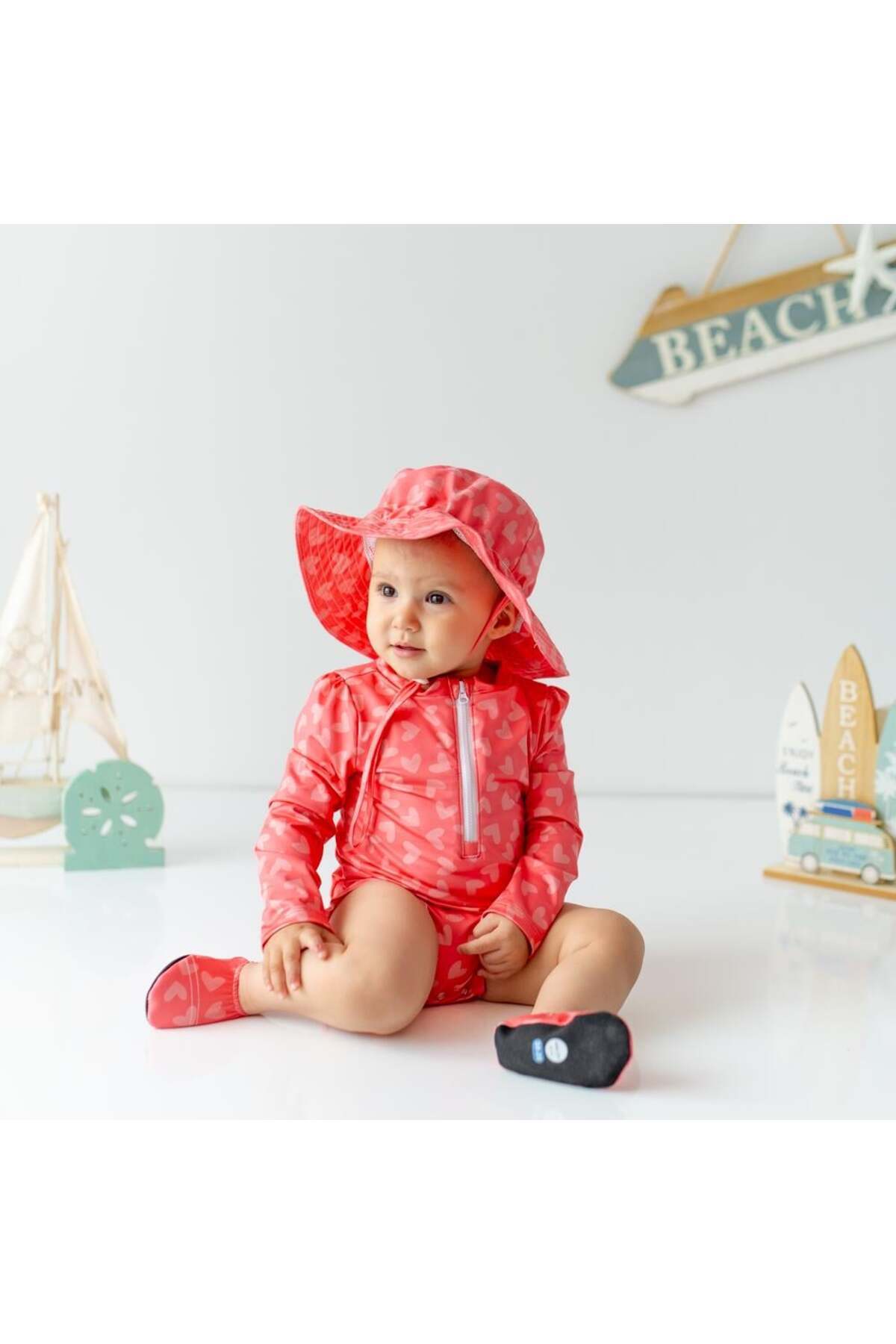 Mama Yoyo Baby Kids Önden Fermuarlı - Alttan Çıtçıtlı Mayo Kalp fotoğrafı 6 (önizleme)