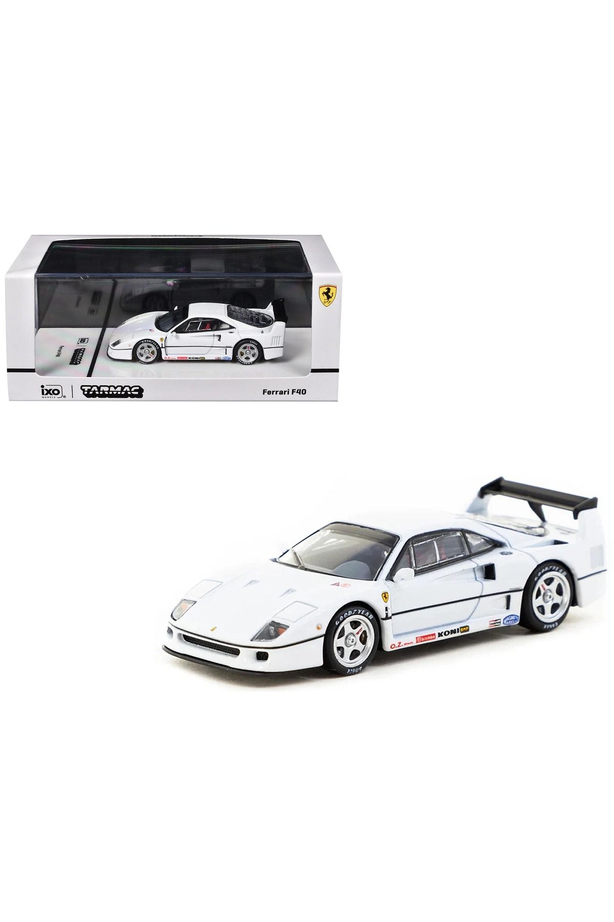 Tarmac Works 1:64 Ferrari F40 Diecast Model Araba – Beyaz Renk, Koleksiyonluk
