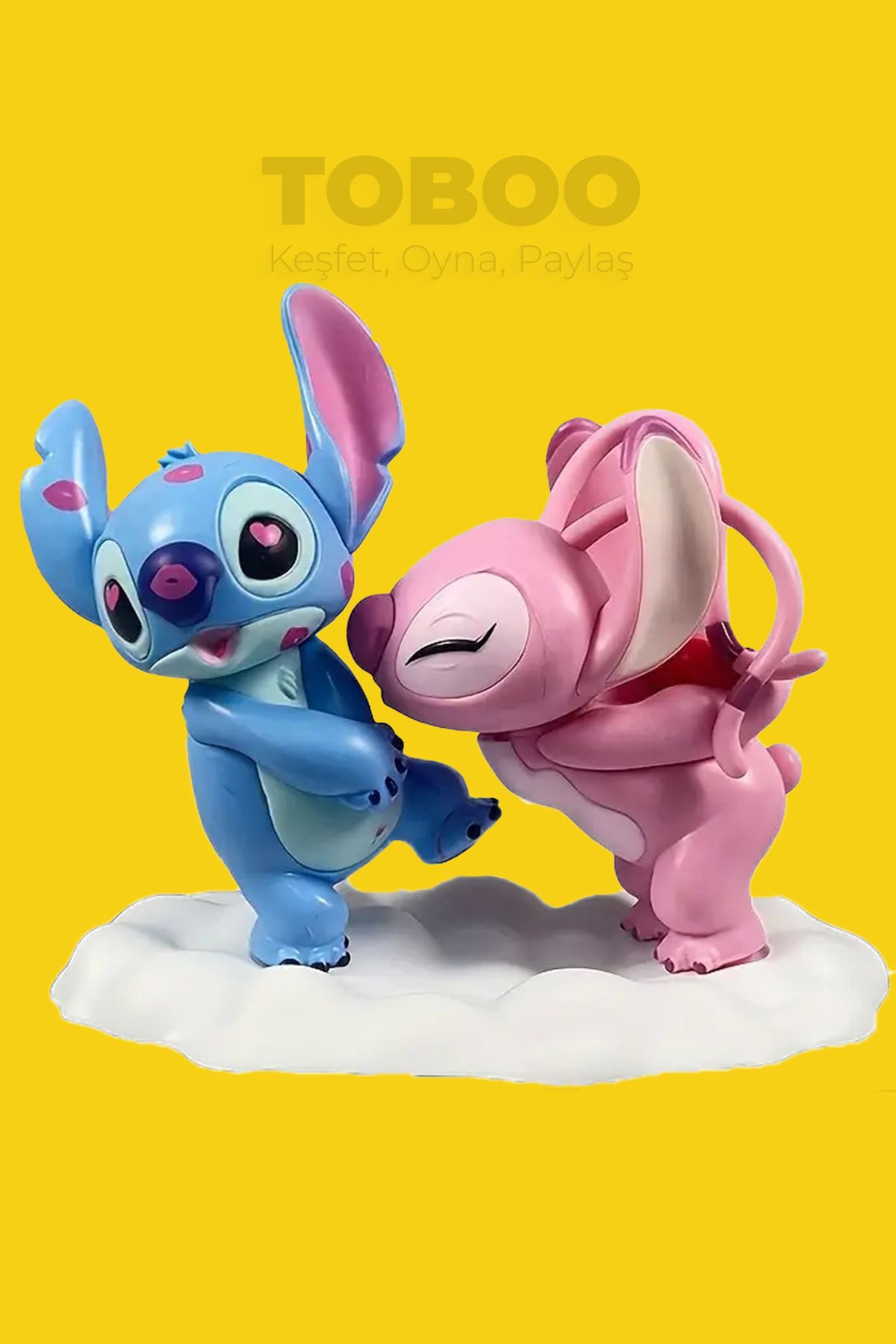 shop Stitch ve Angel Figür Seti – 2’li Romantik Karakter Heykeli | 15x18 cm