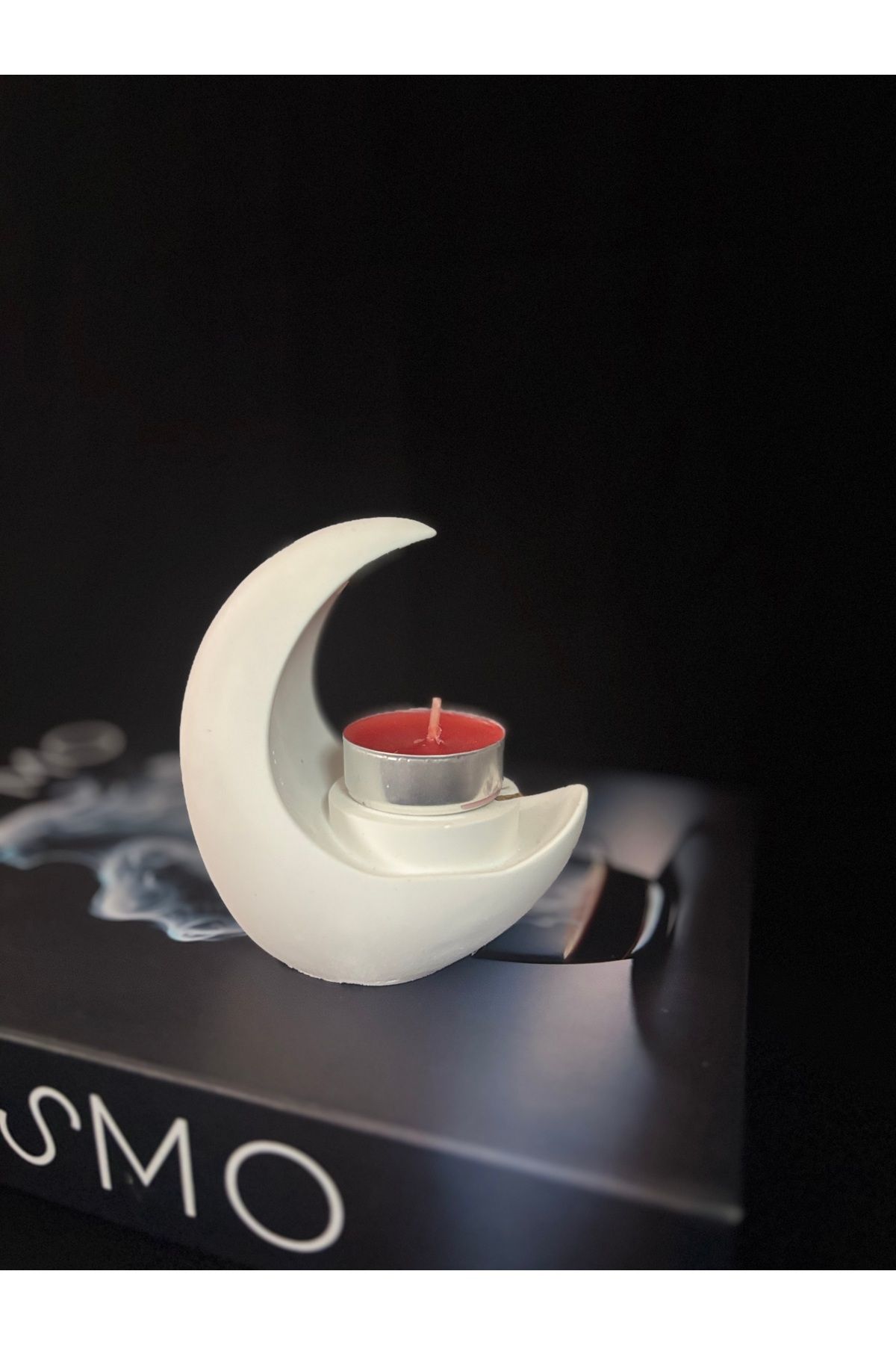 ATÖLYE VİVA Hilal Ay mumluk ramazan ev dekorasyonu tealight mum uyumlu