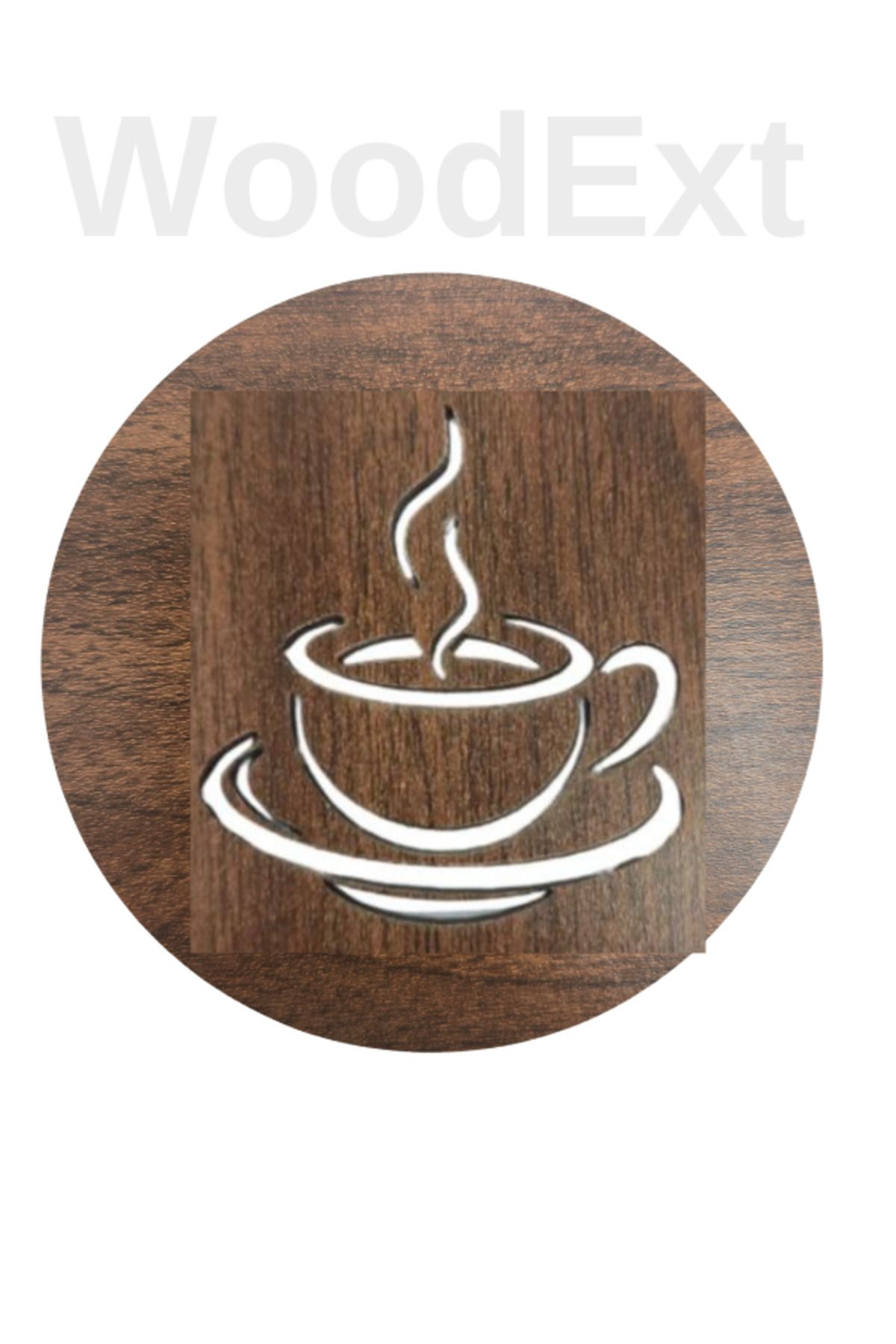 Woodext Ahşap Dekoratif Bardak Altlığı. 10 Cm Çapında. 6'lı Takım.
