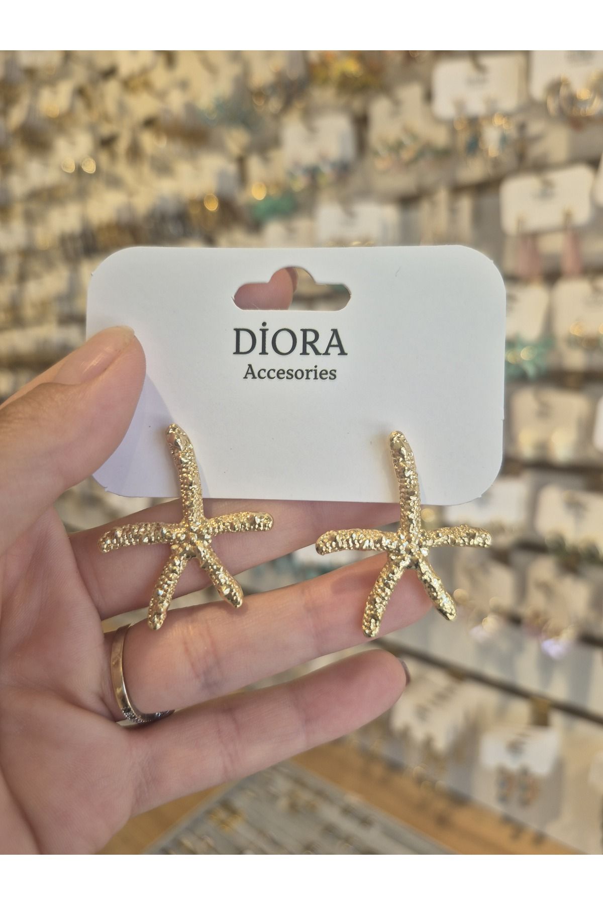 diora accesories deniz yıldızı çelik küpe