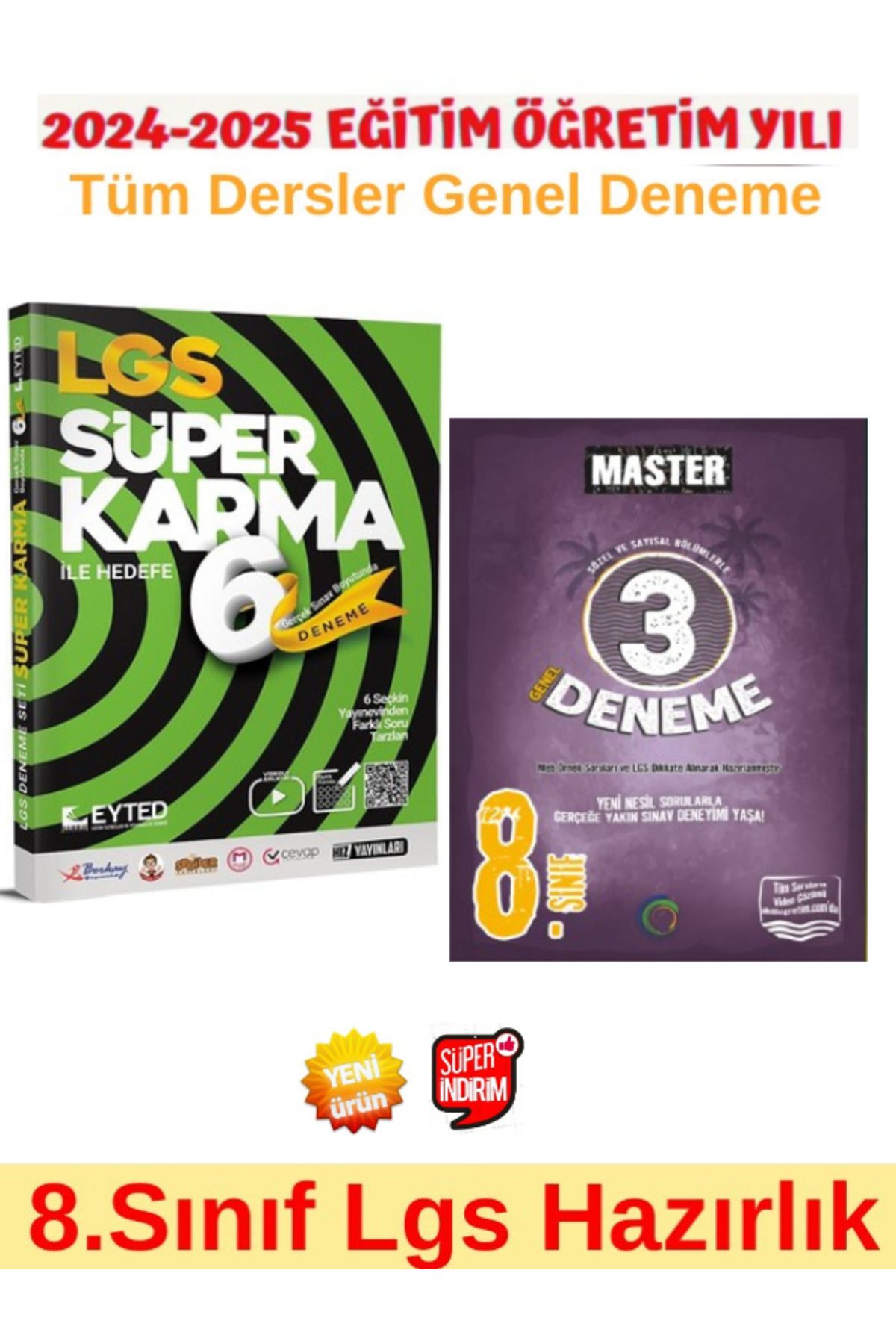 EYTED Yayınları 8.Sınıf Lgs Tüm Dersler Süper Karma 6 lı Deneme+Okyanus Master 8.Sınıf Lgs 3lü Deneme Seti