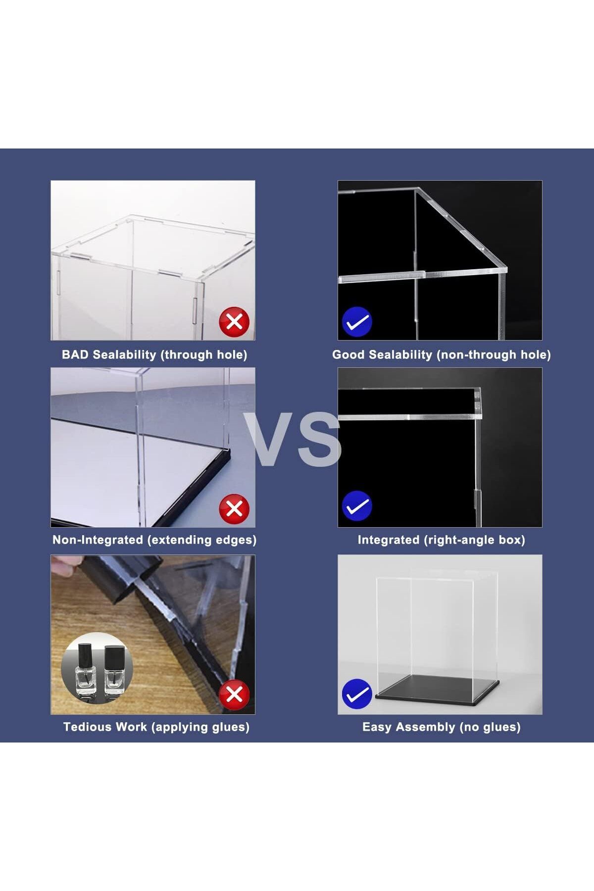 Generic-Acrylic Display Case, Cube Acrylic Boxes for Display, Clear Display with Matte Black Base 6