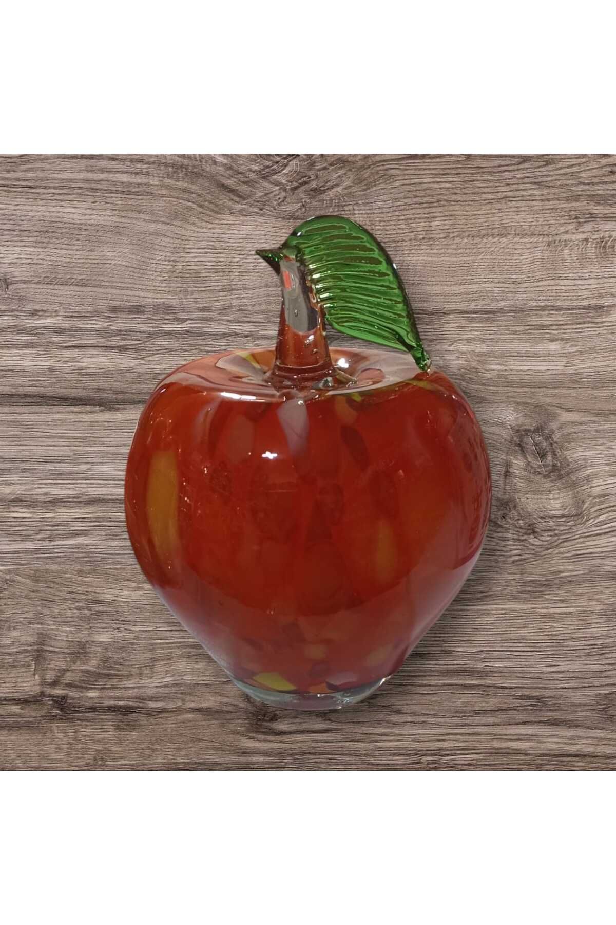 NBZ GİFT Cam Üflemeli Dekor Elma Kırmızı Benekli 19 cm