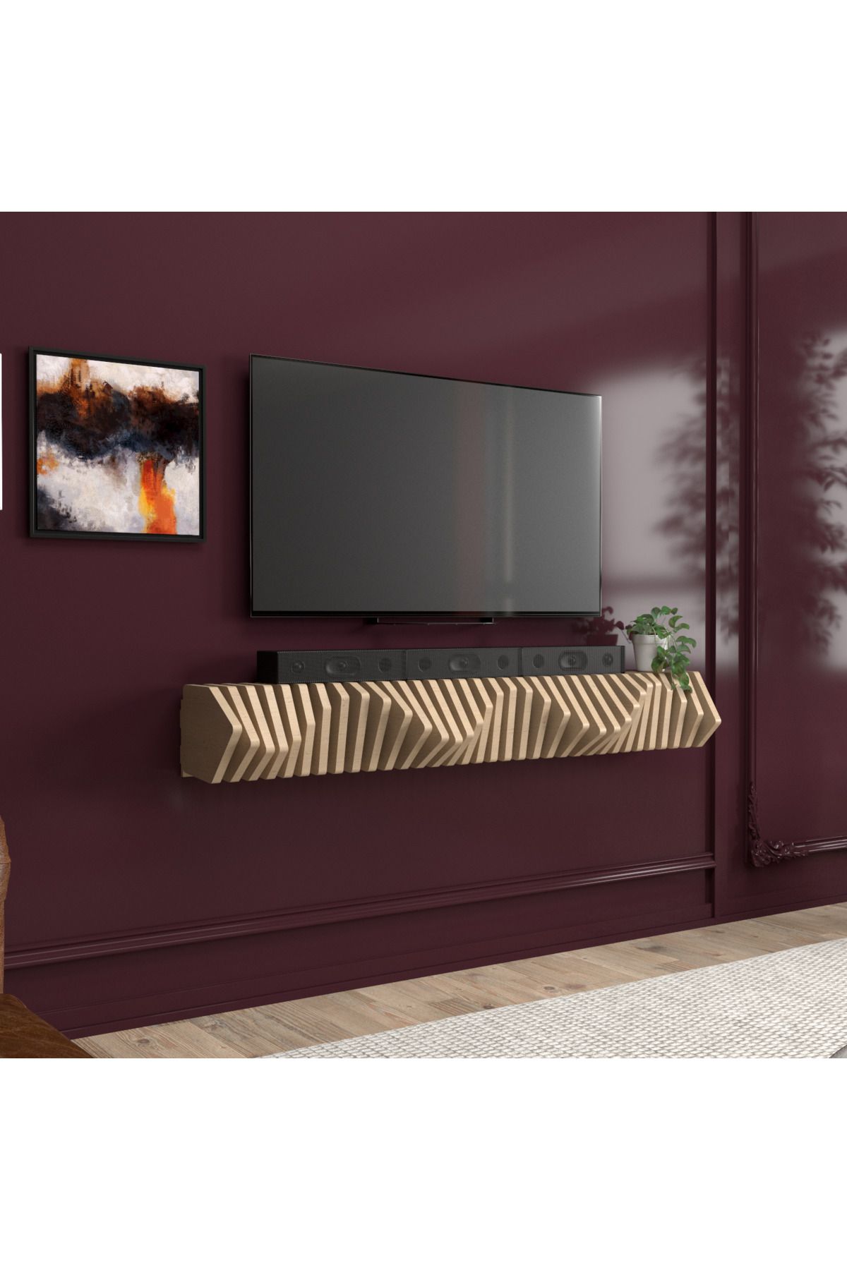 Barida Sanat 150 cm Masif Çam Ahşap Çok Amaçlı Ünite: TV Ünitesi, Duvar Rafı & Dresuar