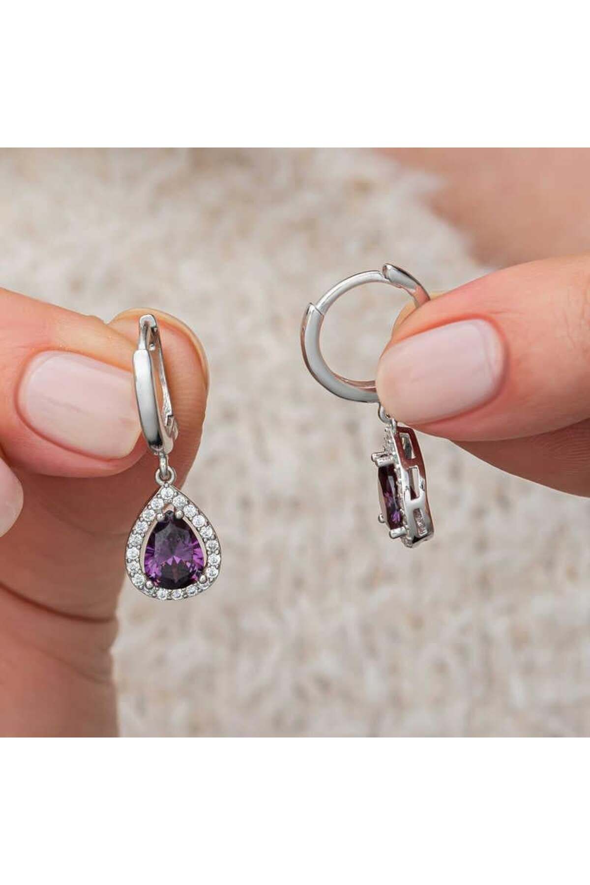alsepeteavm Gümüş Yakut Taşlı Otantik Kadın Küpe