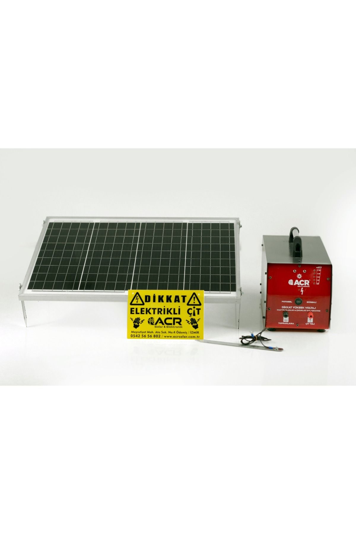 ACR GÜÇMATİK ACR2450 PLUS AKÜLÜ GÜNEŞ ENERJİLİ ELEKTRİKLİ ÇİT SİSTEMİ TAKIM 50 WATT PANELLİ GECE / GÜNDÜZ MODLU