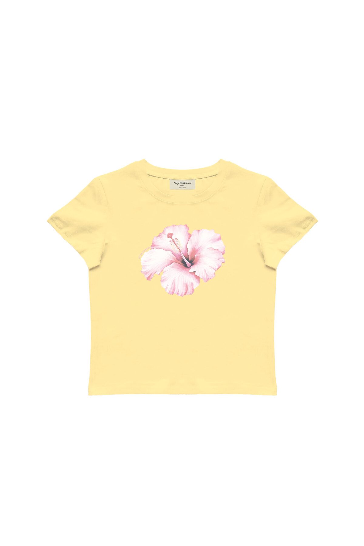 lethestudios Hibiscus Baskılı Baby Tee Crop Top