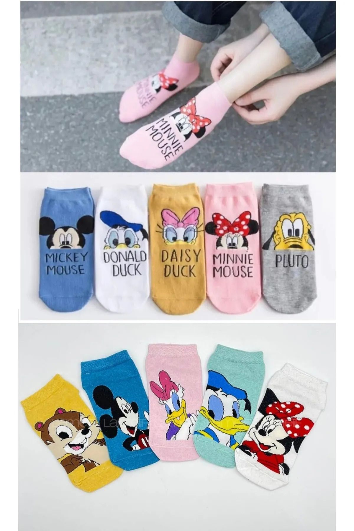 medi store 10'lu Kadın Bilek Patik Moda Çorap