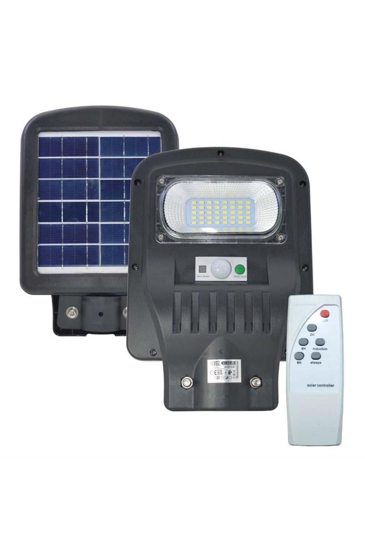 Horoz 50W Siyah Led Solar Güneş Enerjili Lamba Sokak Armatür Beyaz Işık