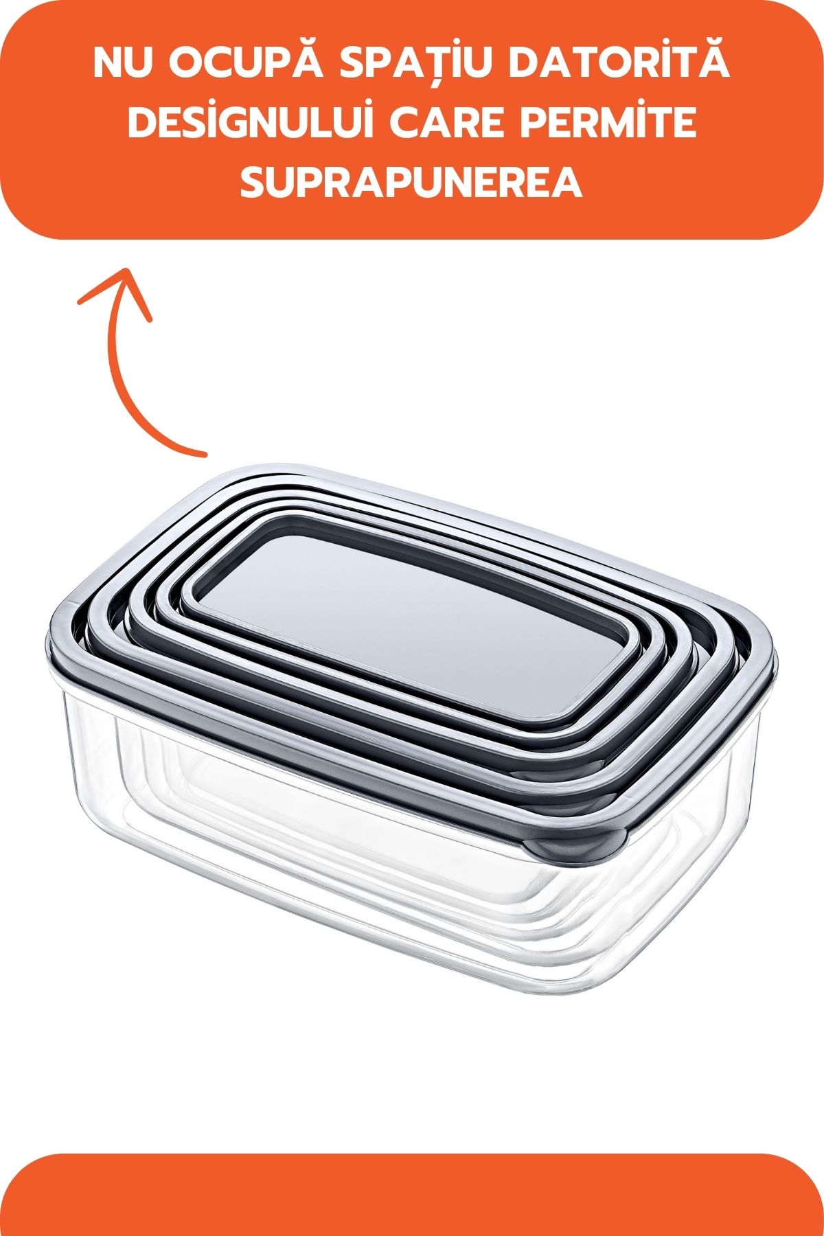 Ginza Maison-Embox Food Set, 5 Boxes With Anthracite Lid (2100 ML, 1300 ML, 850 ML,530 ML, 330 ML) 3
