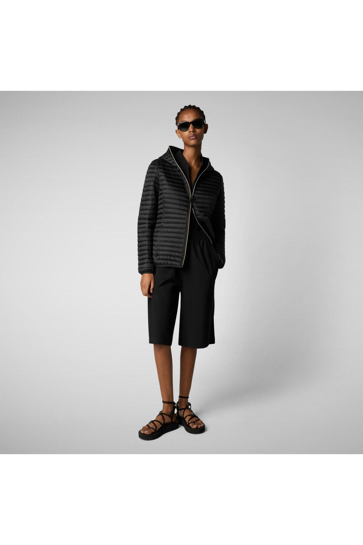 SAVE THE DUCK  Kadın Kapüşonlu Mont Siyah - Alexa - Görsel 3