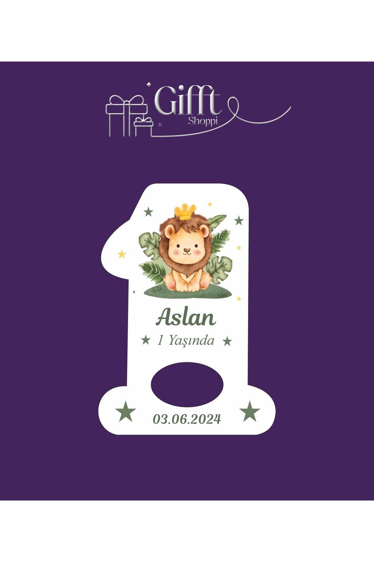 giftshoppi 10 Adet Açacak Magnet Hediyelik Aslan 1 Yaş Doğum Günü Yenidoğan Magnet