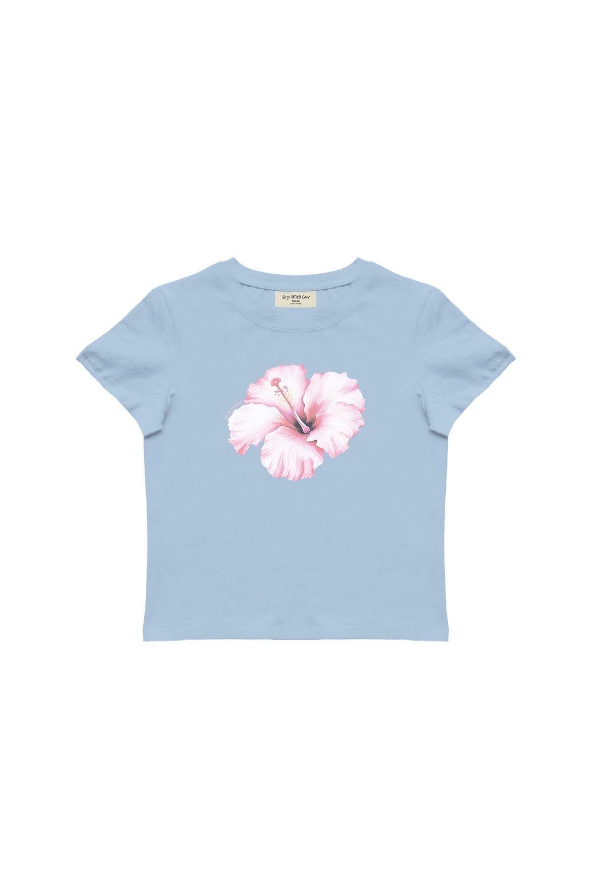 lethestudios Hibiscus Baskılı Baby Tee Crop Top