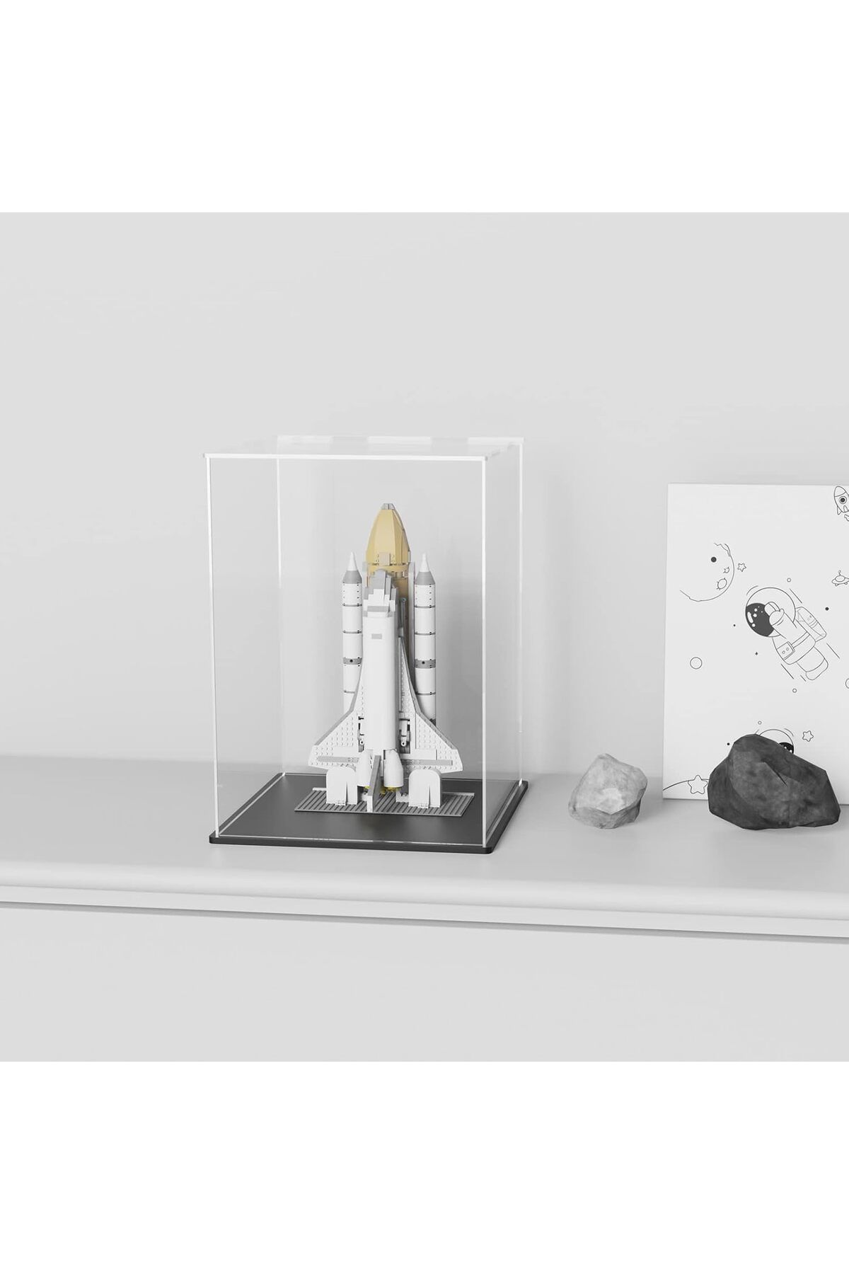 Generic-Acrylic Display Case, Cube Acrylic Boxes for Display, Clear Display with Matte Black Base 2