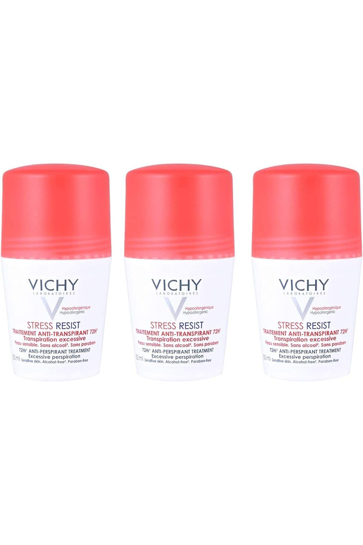 Vichy 72H Unisex Stress Resist Anti-Transpirant (50ml)- Set of 3