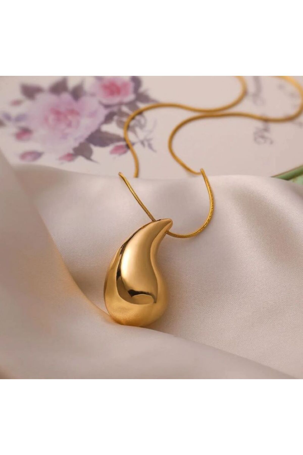 Ervalina Bottega Gözyaşı Çelik Kolye - Ervalina Moda