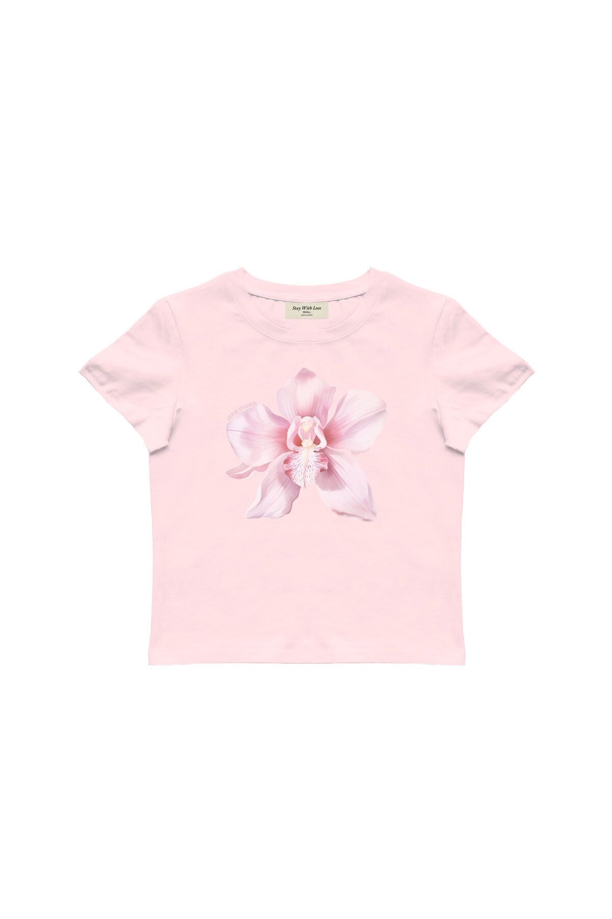 lethestudios Lilium Baskılı, Çiçek Desenli Baby Tee Crop Top