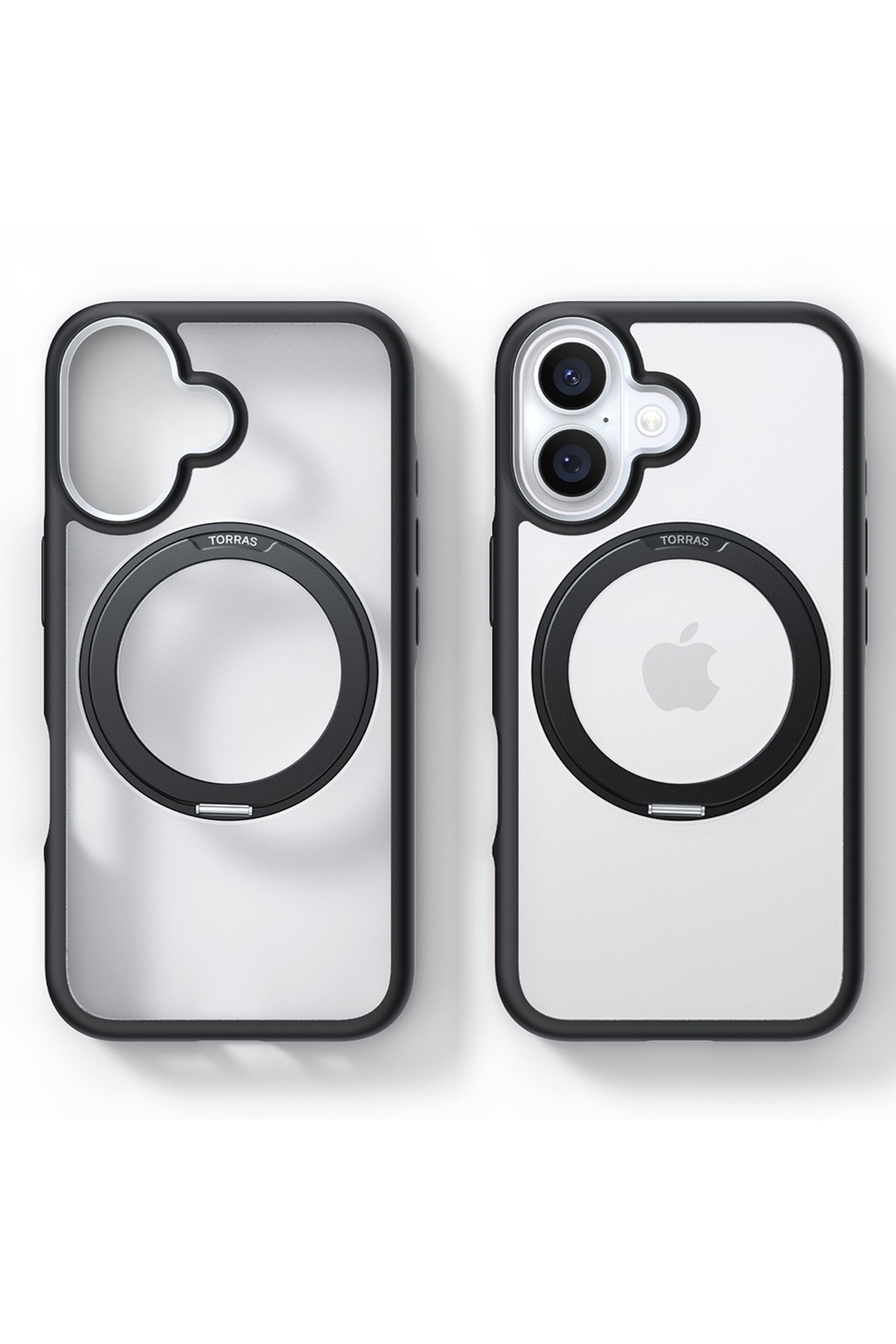 TORRAS-IPhone 16 Plus Case - Torras Ostand R Fusion Series - Black 2