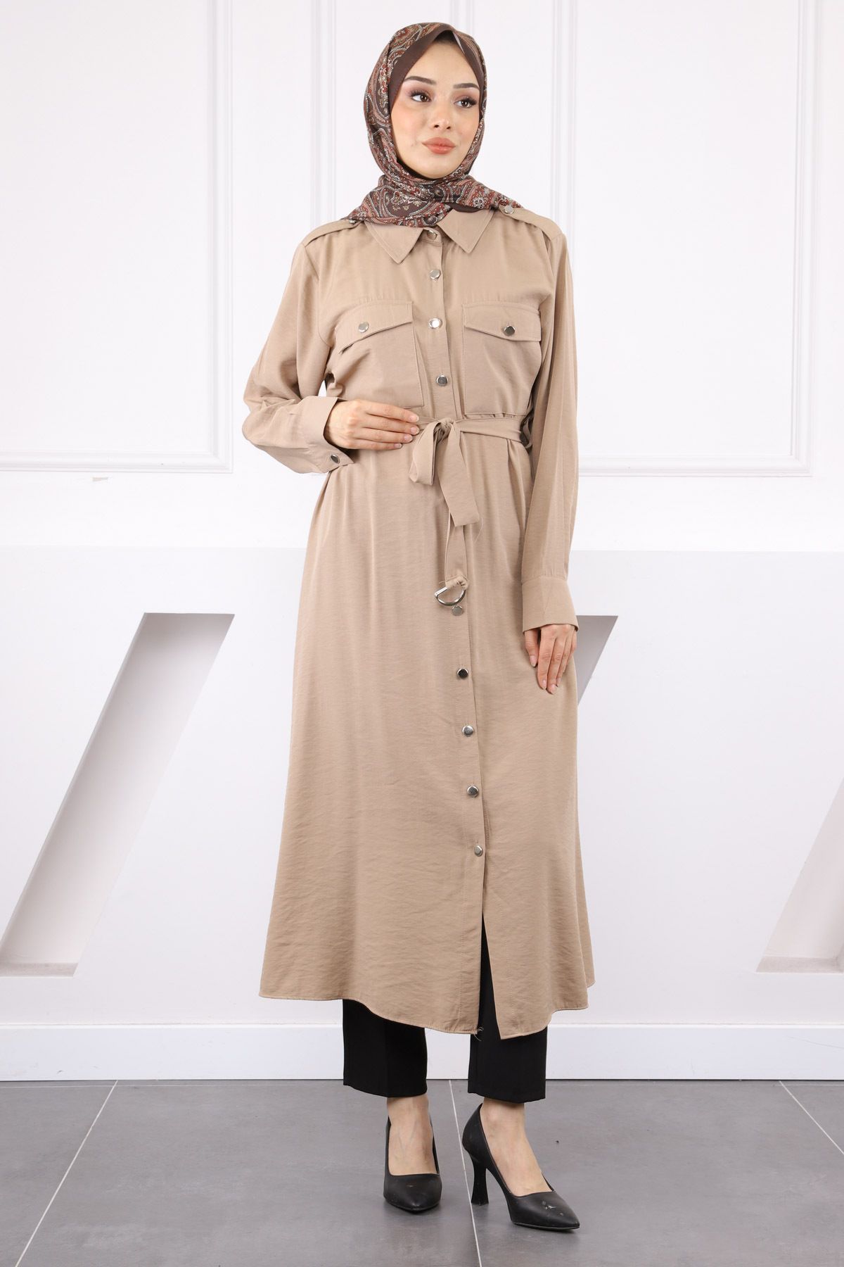 İmajButik Vizon Bel Kemerli Tunik