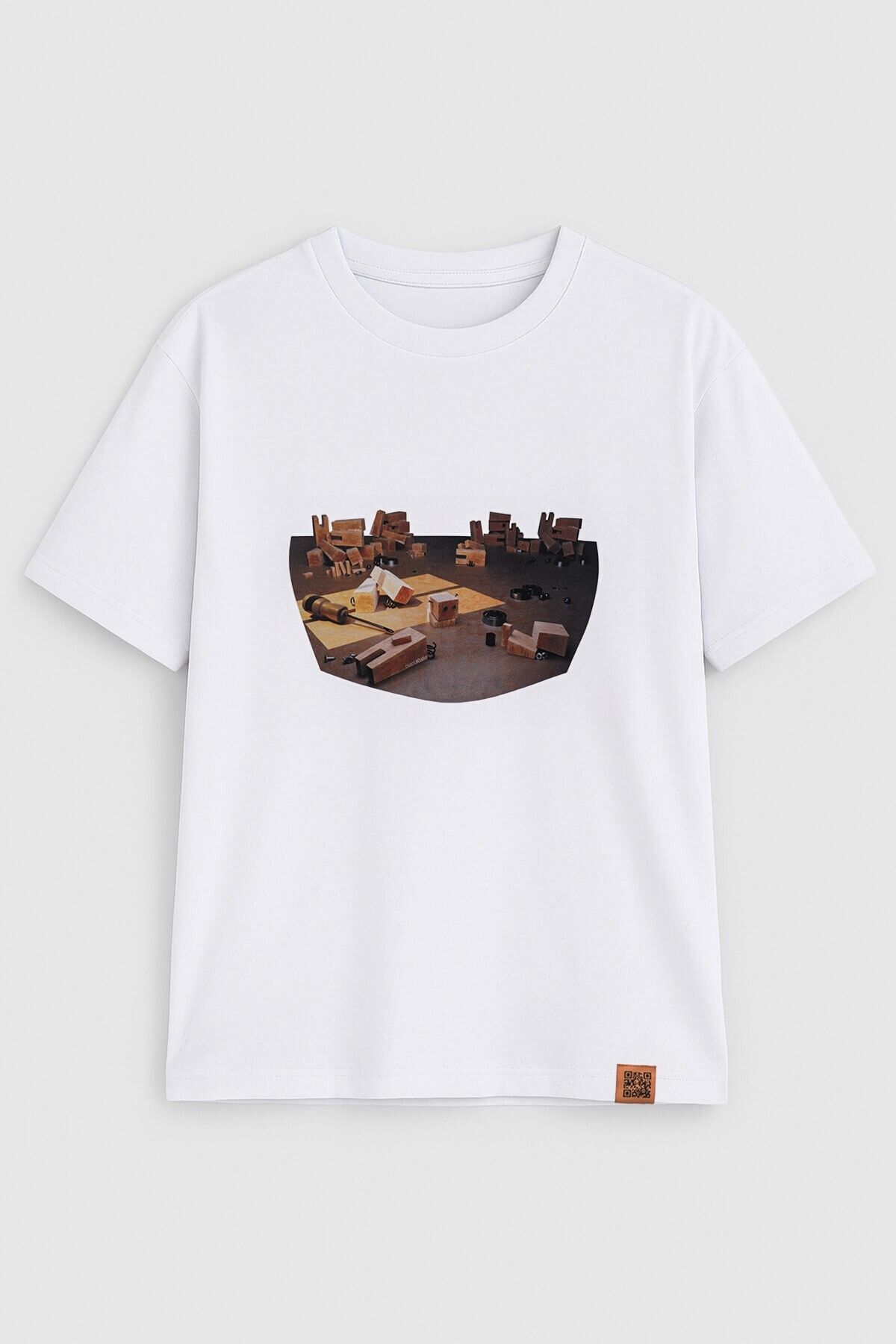 MARKAPIA WOMAN Kadın Bisiklet Yaka %100 Pamuk Blok Baskılı Kısa Kollu T-Shirt