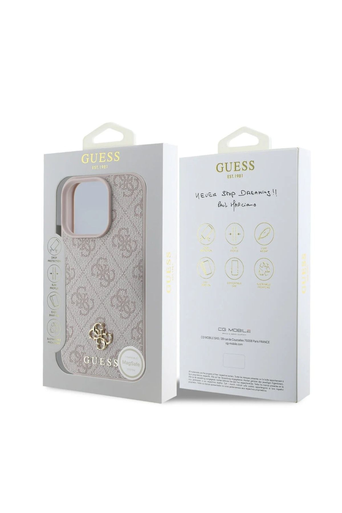 Guess-Husă pentru iPhone 16 Pro Max - Guess Hardcase 4G Classic MagSafe (GUHMP16XP4SM4MP) - Roz 7