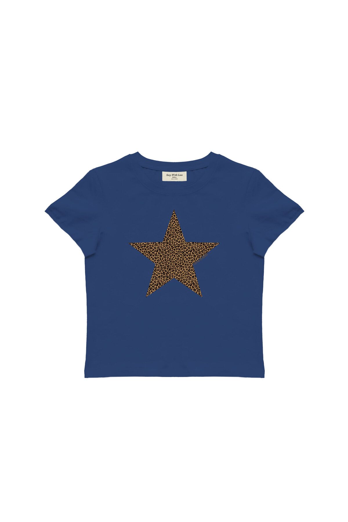 lethestudios Leopar Baskılı, Yıldız Desenli Baby Tee Crop Top