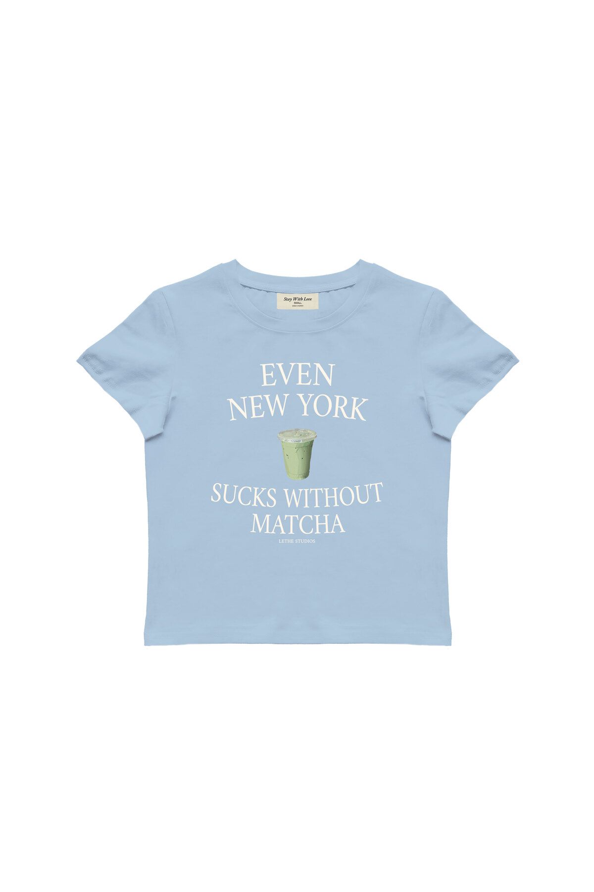 lethestudios Matcha Baskılı Baby Tee Crop Top