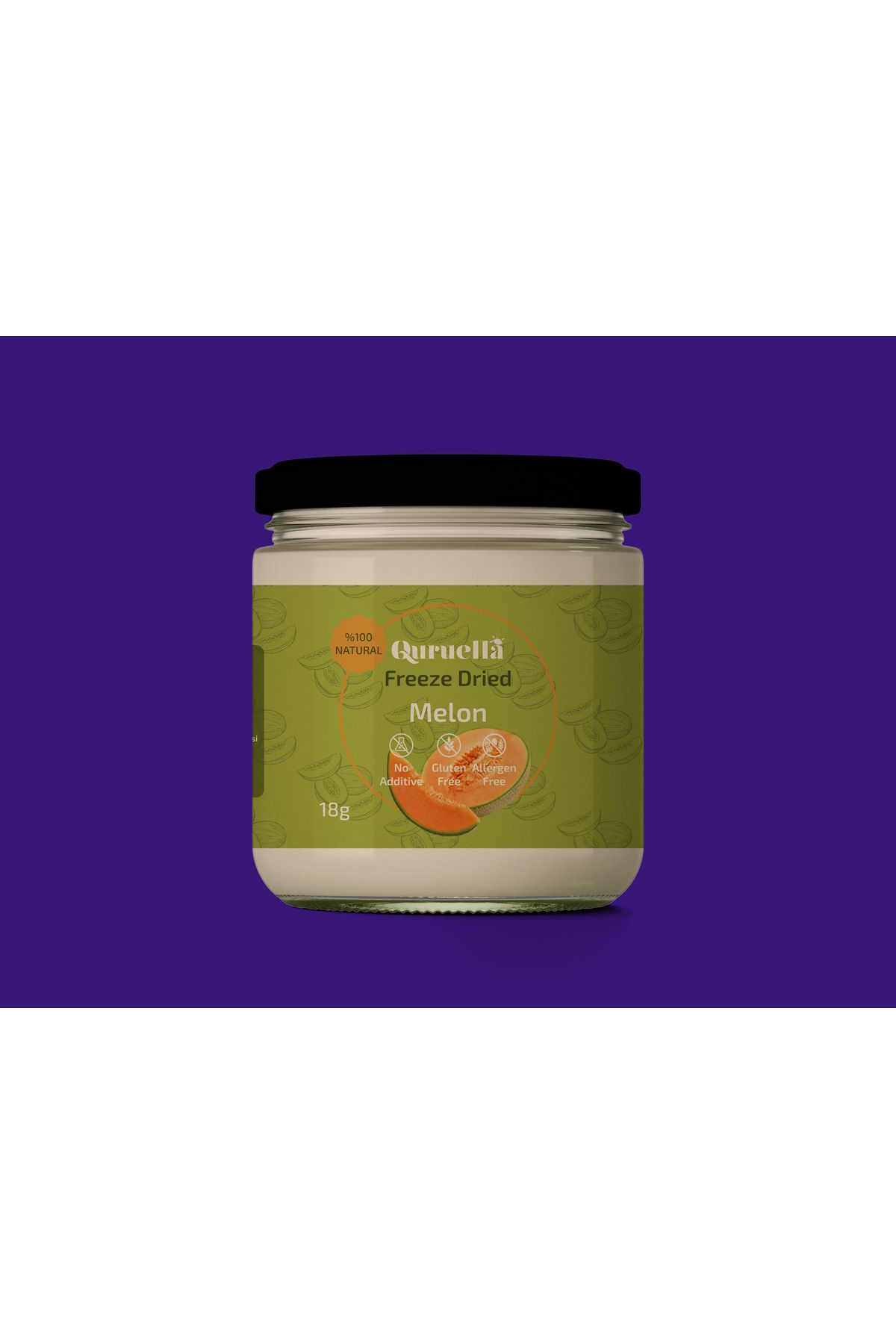 Quruella Freeze Dried KAVUN Dondurularak kurutulmuş kavun 18 gr.