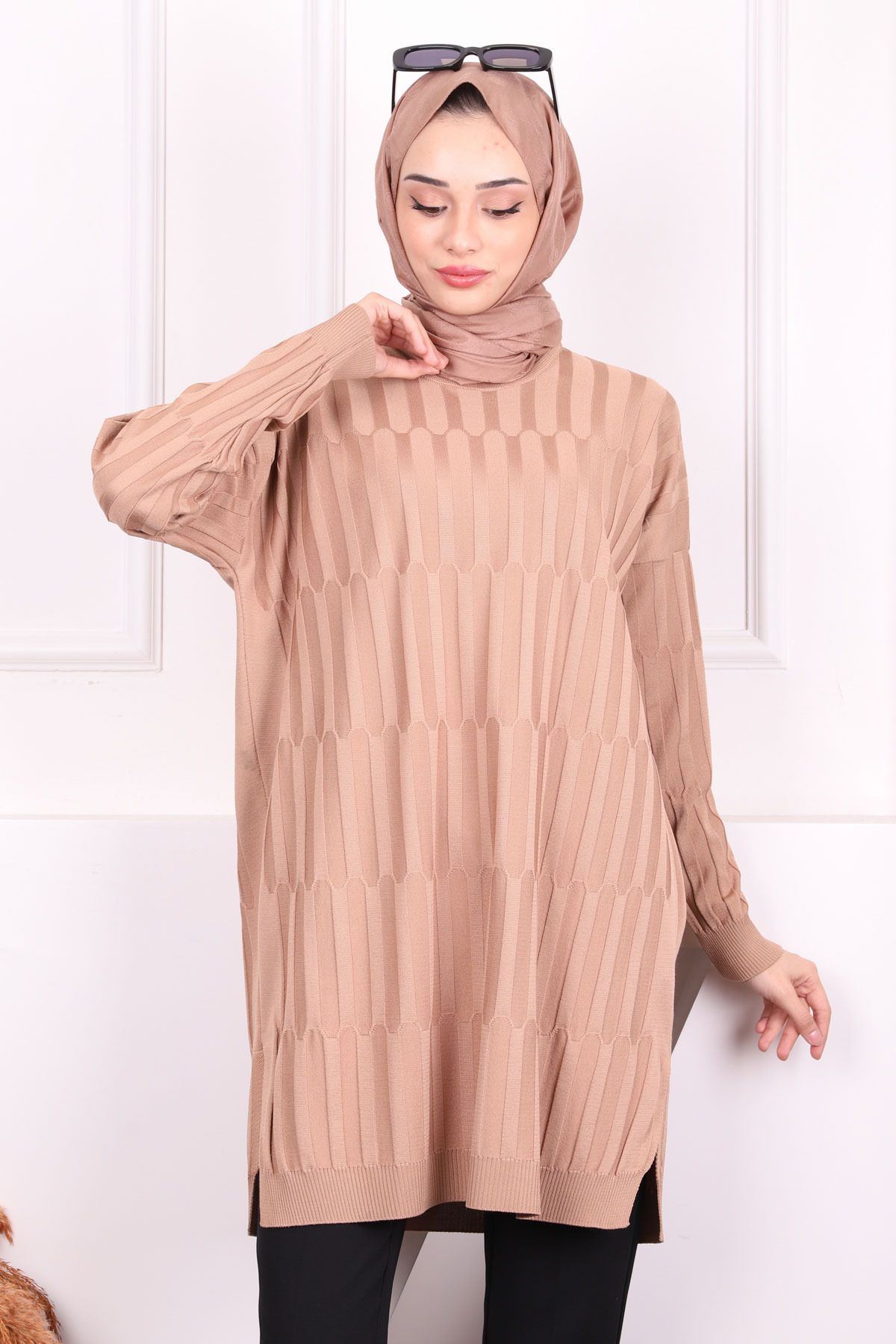 İmajButik Bisküvi Soğuk İplik Merserize Triko Tunik