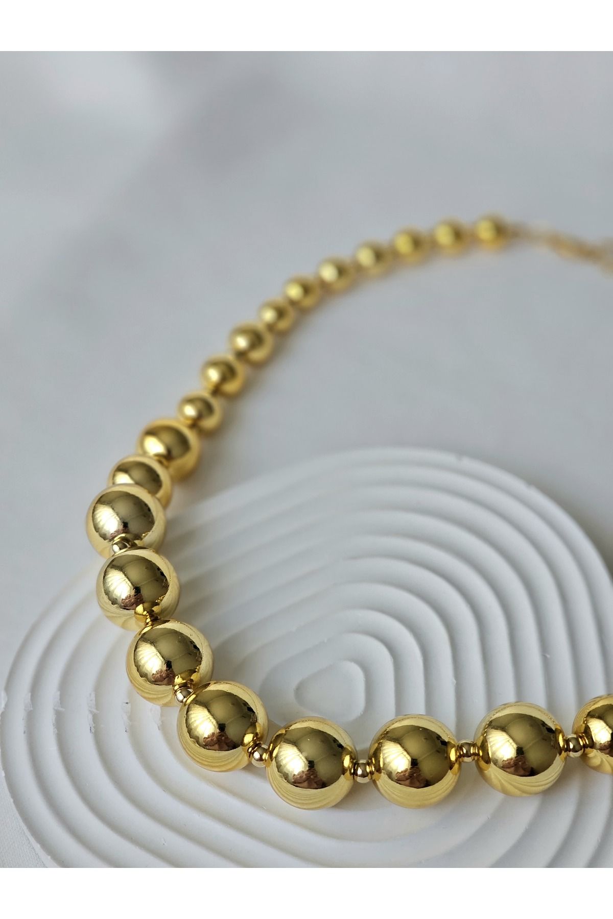Roya Happiness ÇELİK TOPÇUK KOLYE GOLD KADIN KOLYE ALTIN RENK KAPLAMA ANNEYE EŞE SEVGİLİYE HEDİYE XUPİNG