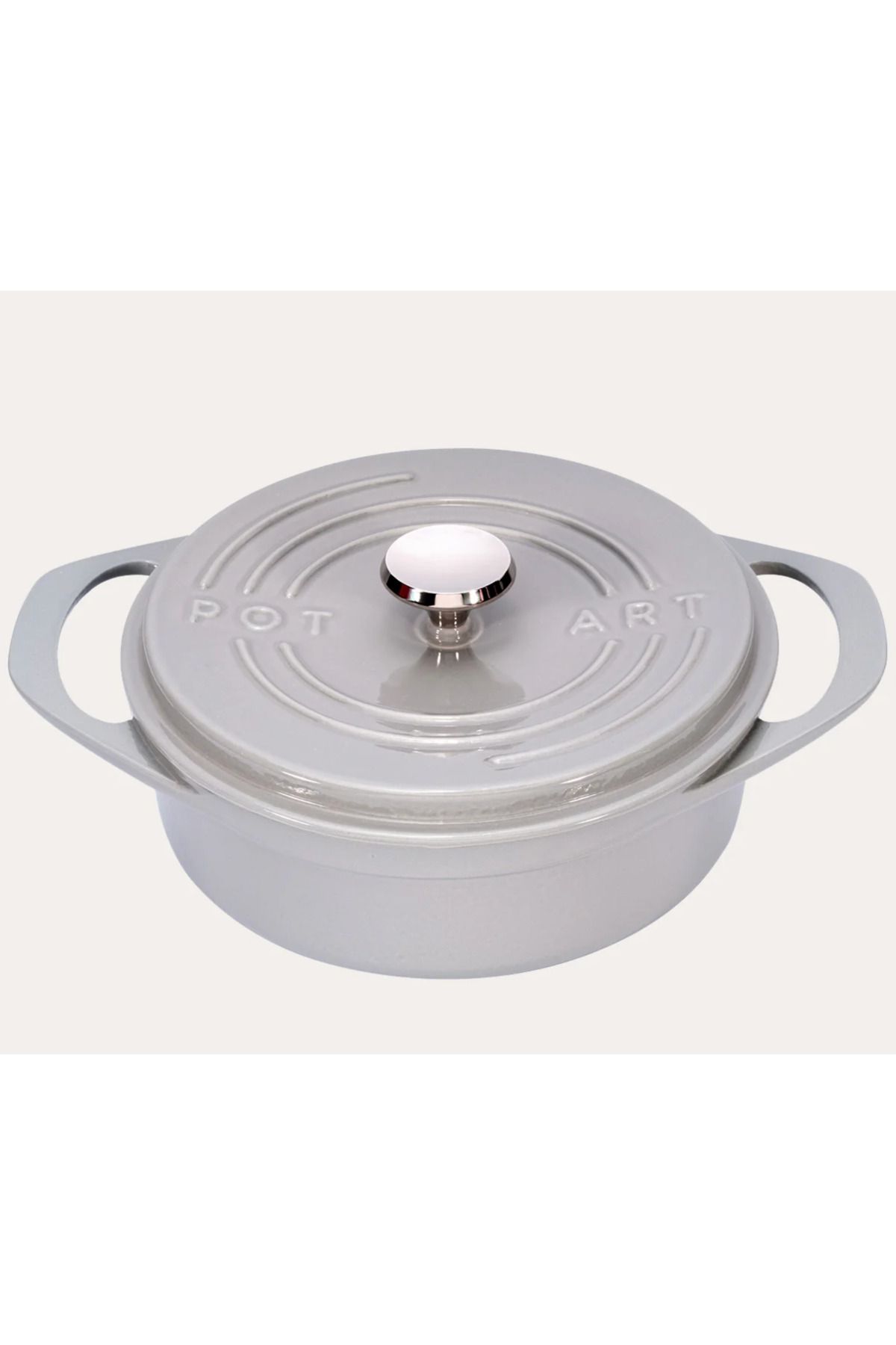 POTART 28 cm Yuvarlak Tencere - Parlak Gri