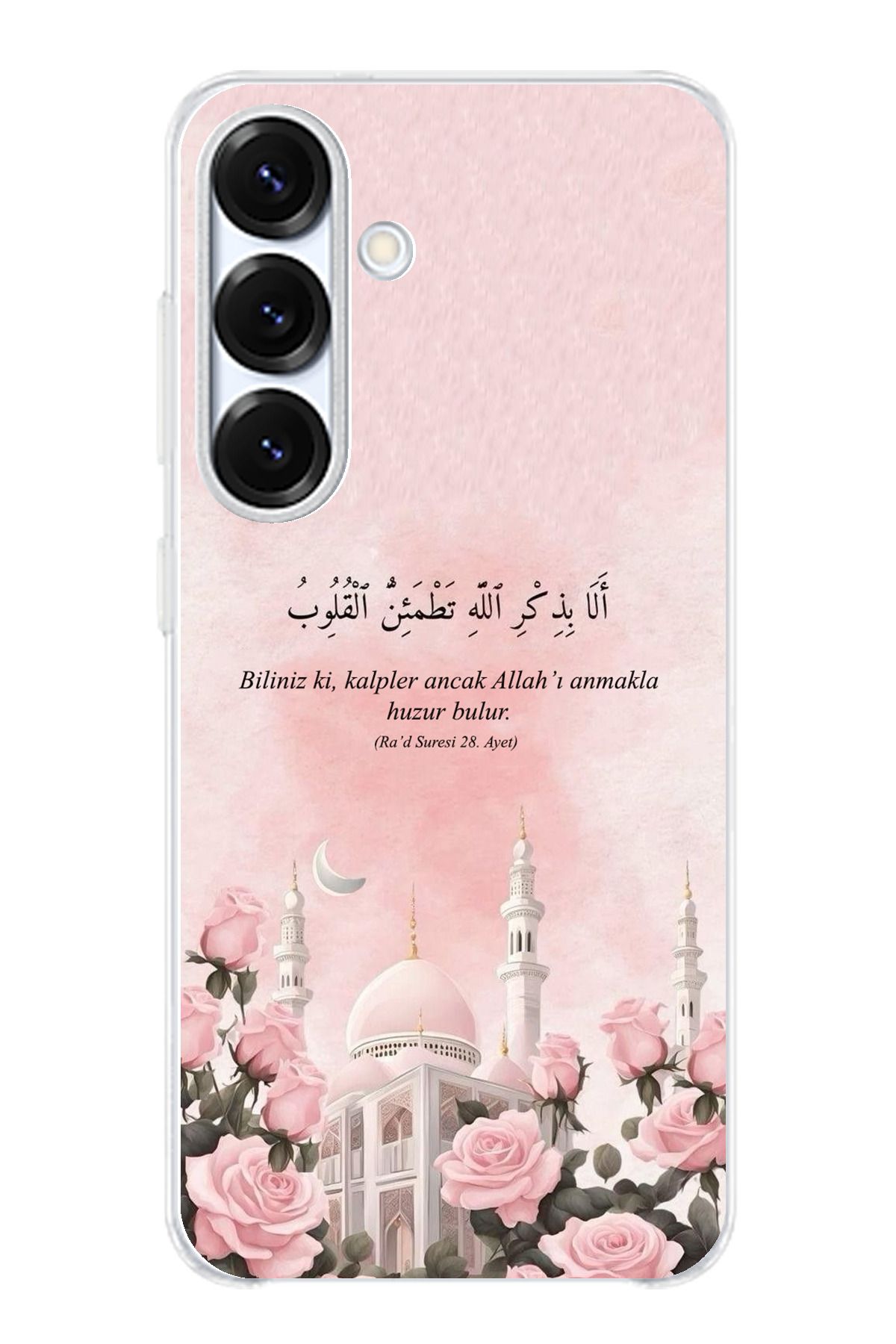 TechTree Samsung Galaxy S25 PLUS Uyumlu Rad Suresi Cami ve Güller Şeffaf Silikon Kılıf