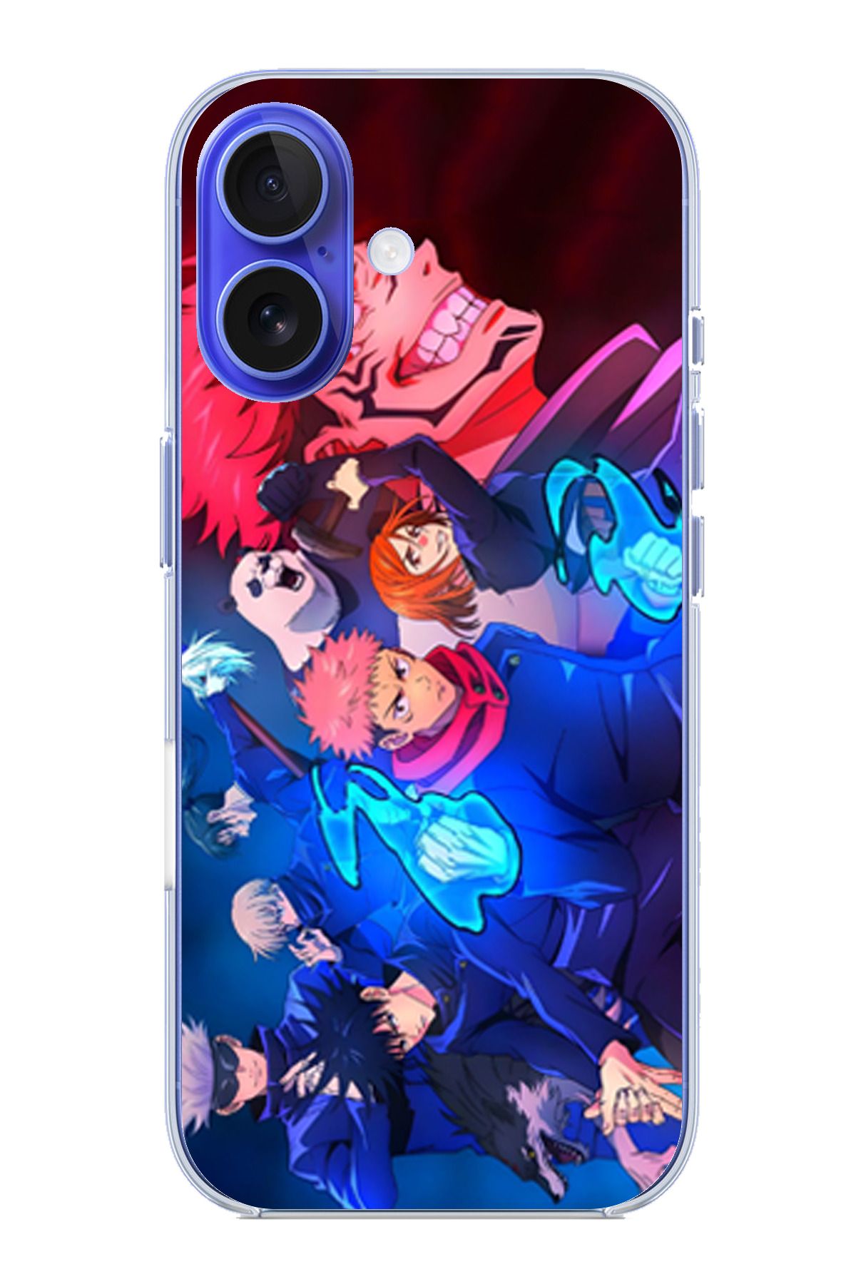TechTree iPhone 16 Uyumlu Jujutsu Kaisen Şeffaf Silikon Kılıf