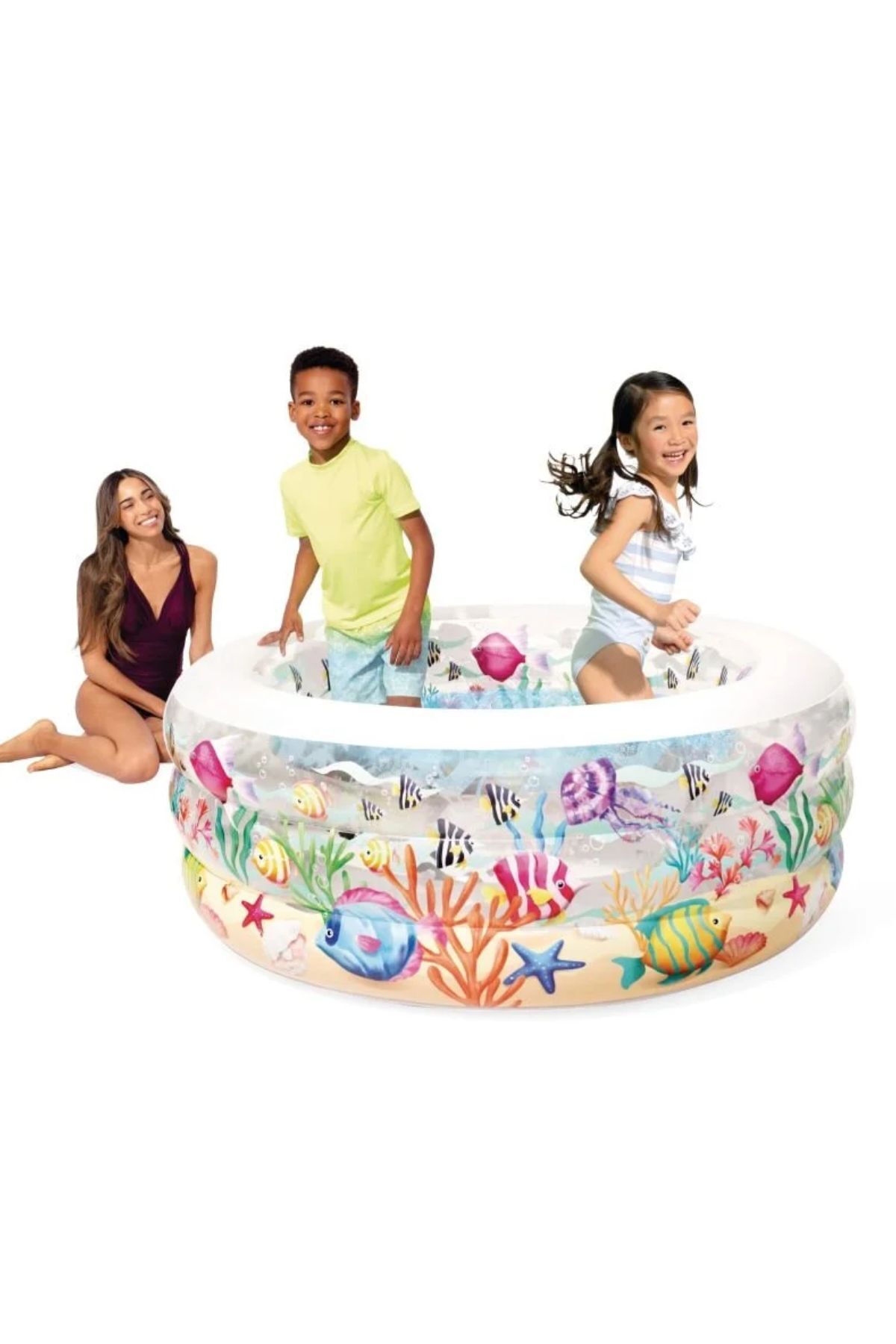 TOYFEST Neşeli Şişme Oyun Havuzu Yuvarlak 152x56 fotoğrafı 2 (önizleme)