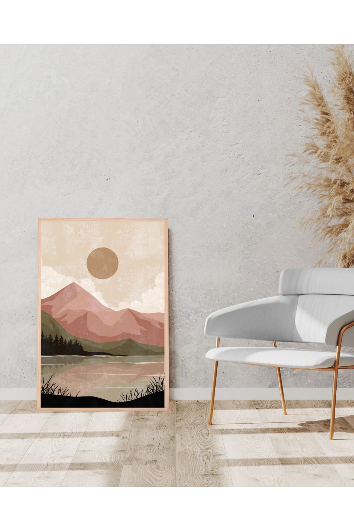 Tuba Decor Tek parça Ahşap Çerçeve Görünümlü MDF Tablo