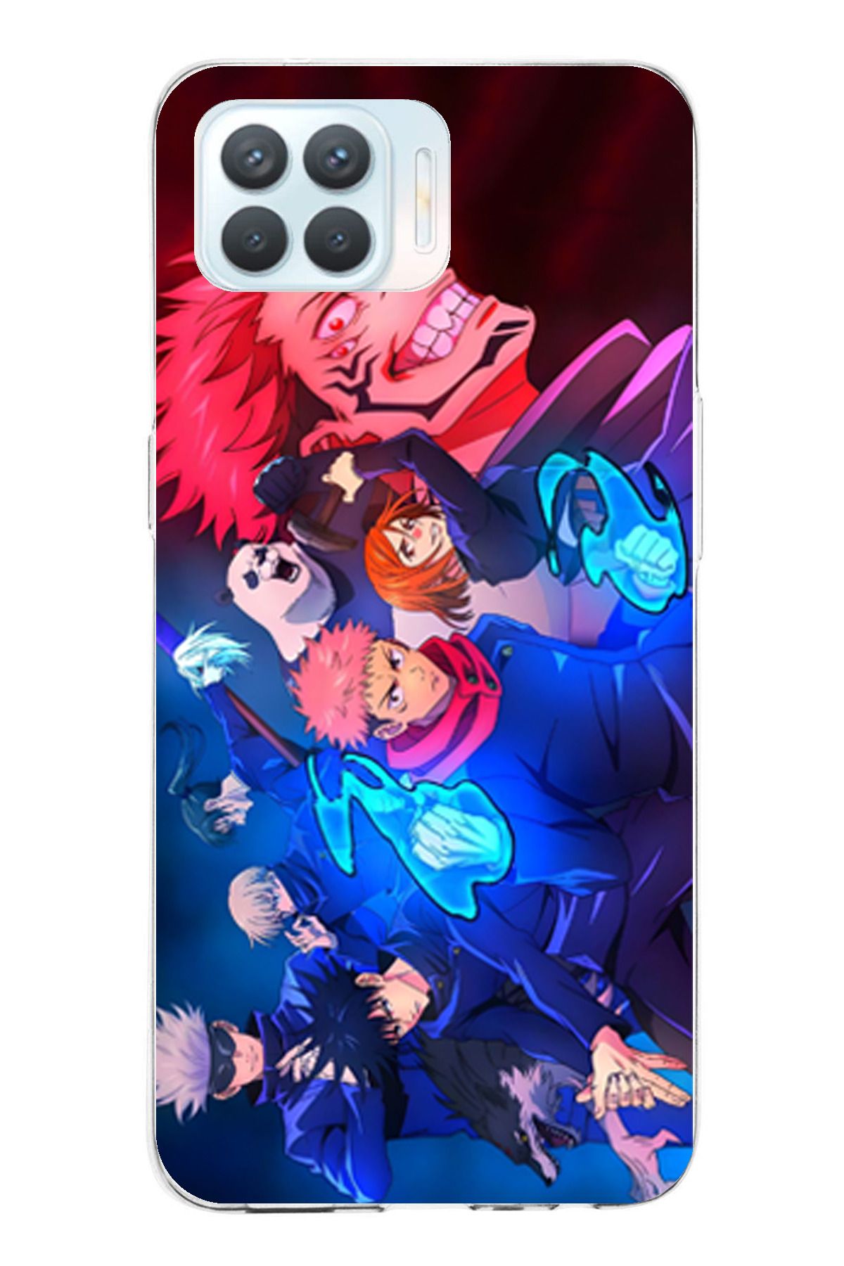 TechTree Oppo Reno 4 Lite Uyumlu Jujutsu Kaisen Şeffaf Silikon Kılıf