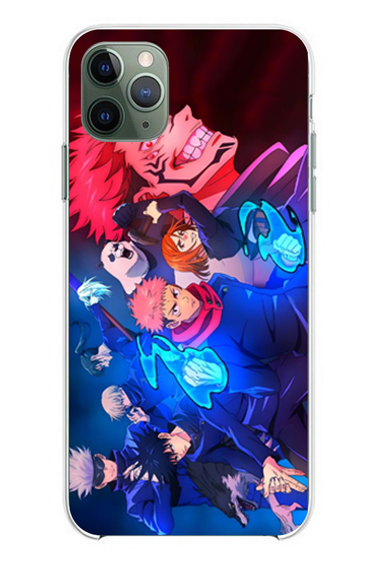 TechTree iPhone 11 PRO MAX Uyumlu Jujutsu Kaisen Şeffaf Silikon Kılıf